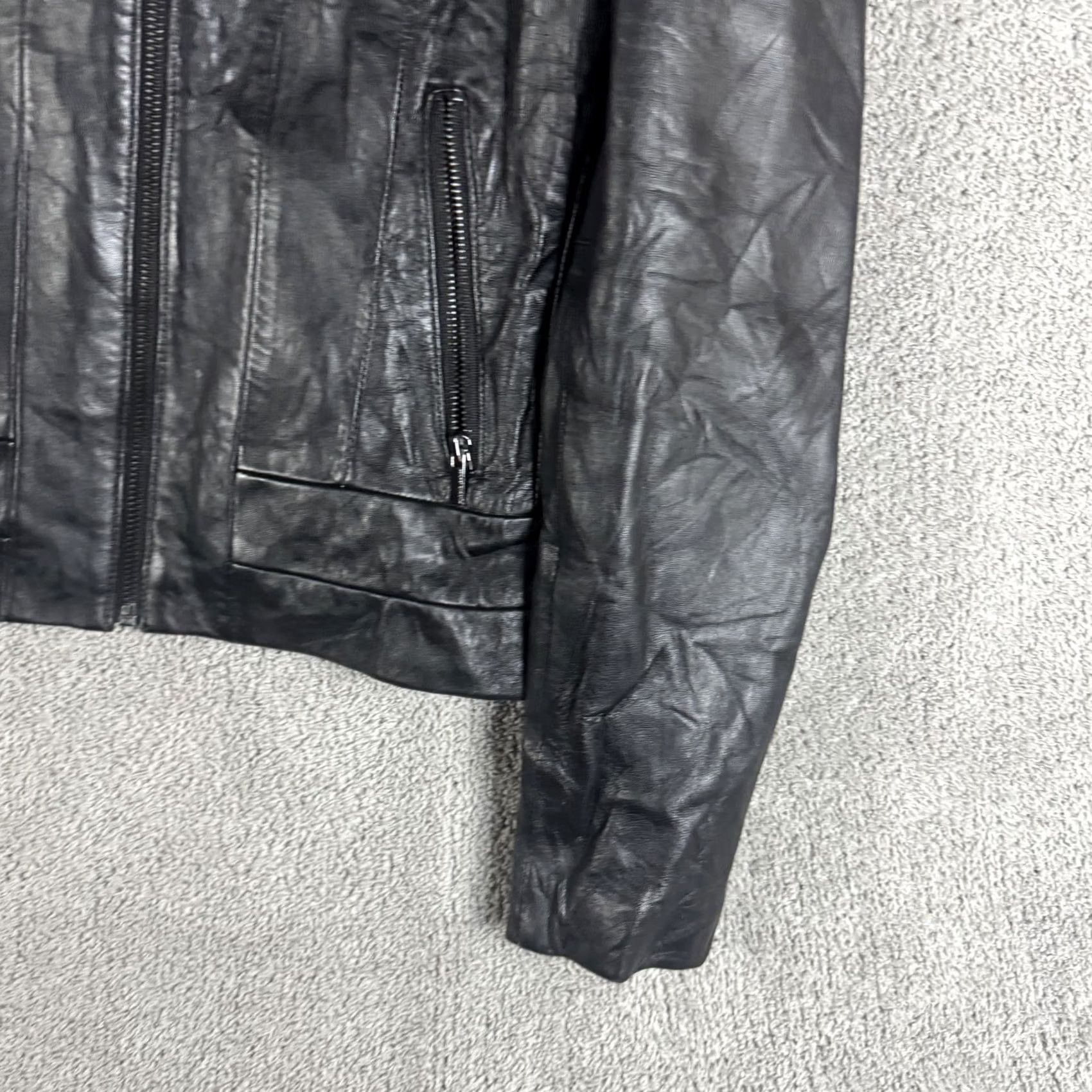 Vintage Wilsons Leather Jacket Womens Medium Black Genuine Leather Full Zip Pockets Size M / US 6-8 / IT 42-44 - 3 Thumbnail