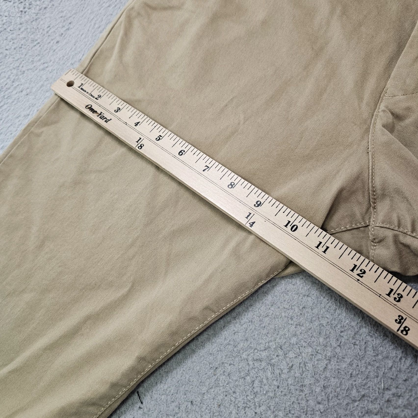 H&M H&M LOGG Pants Mens 33 Khaki Slim Fit Stretch Chino Casual Flat Front 33x30 NWT Size US 33 - 5 Thumbnail