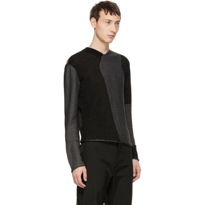 Kiko Kostadinov Kiko Kostadinov Black and Grey Four-Way Knit Sweater Size US M / EU 48-50 / 2 - 6 Thumbnail