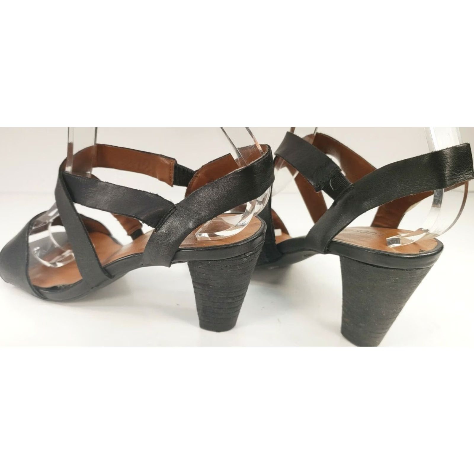 Lucky Brand Lucky Brand Women's Slingback Sandals Size 7.5 High Heel Open Toe Black Leather Heel Style Block Slingback Sandal Women Shoes Size US 8 / IT 38 - 5 Thumbnail