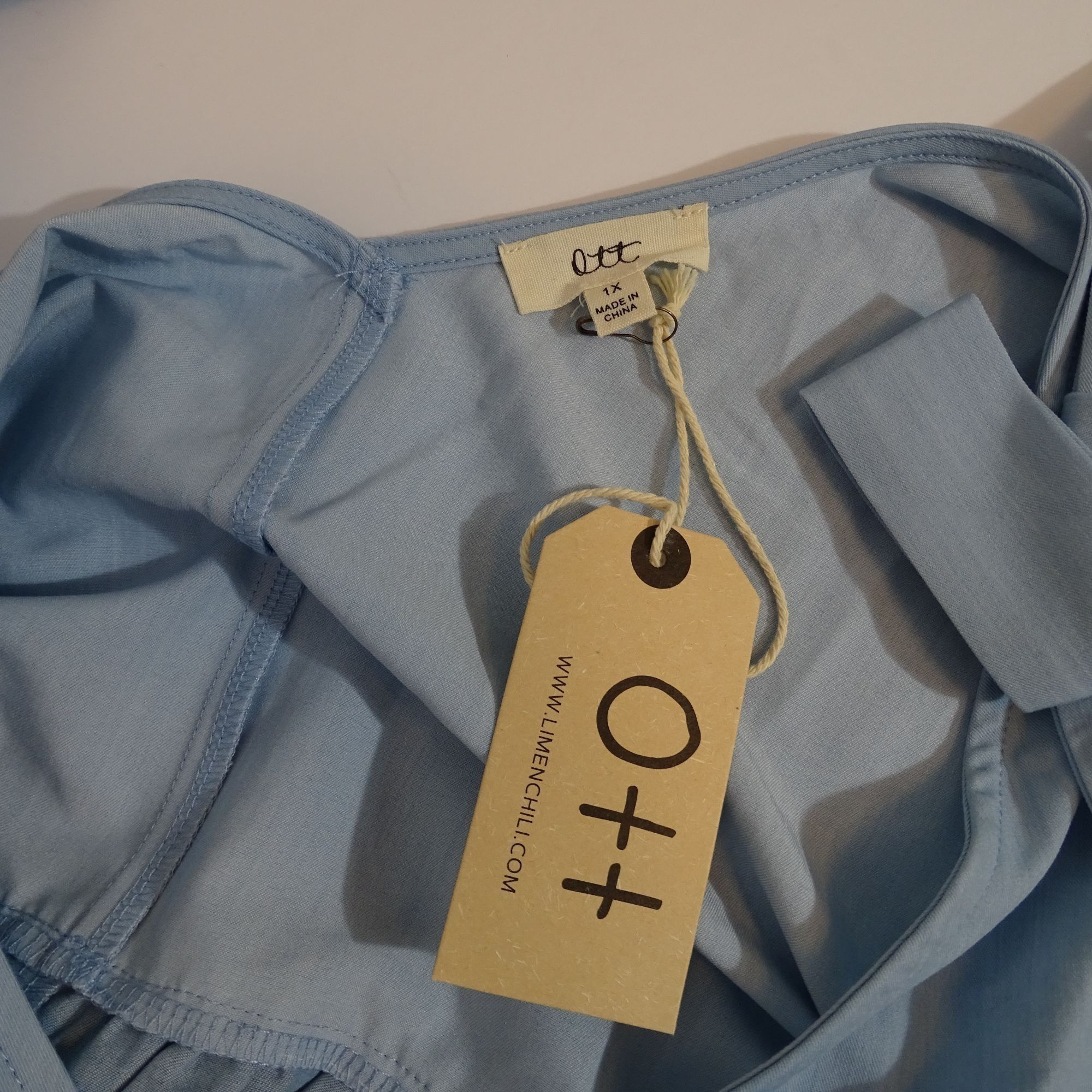 Other Ott Women Tiered Sleeveless V-Neck Babydoll Tank Top Blue 1X Size XL / US 12-14 / IT 48-50 - 5 Thumbnail