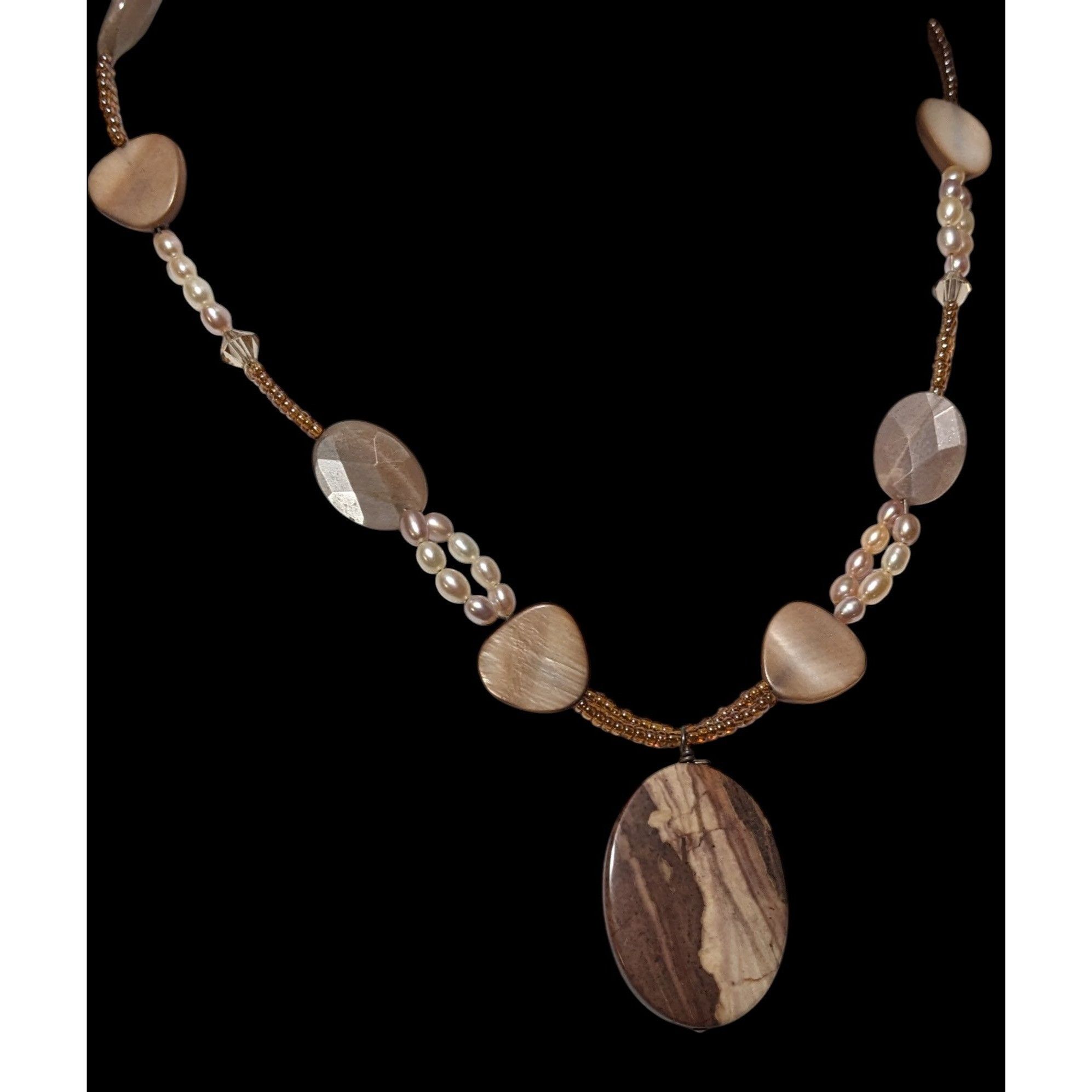 Other Brown Jasper Glass Pearl And Shell Beaded Necklace Size ONE SIZE - 5 Thumbnail