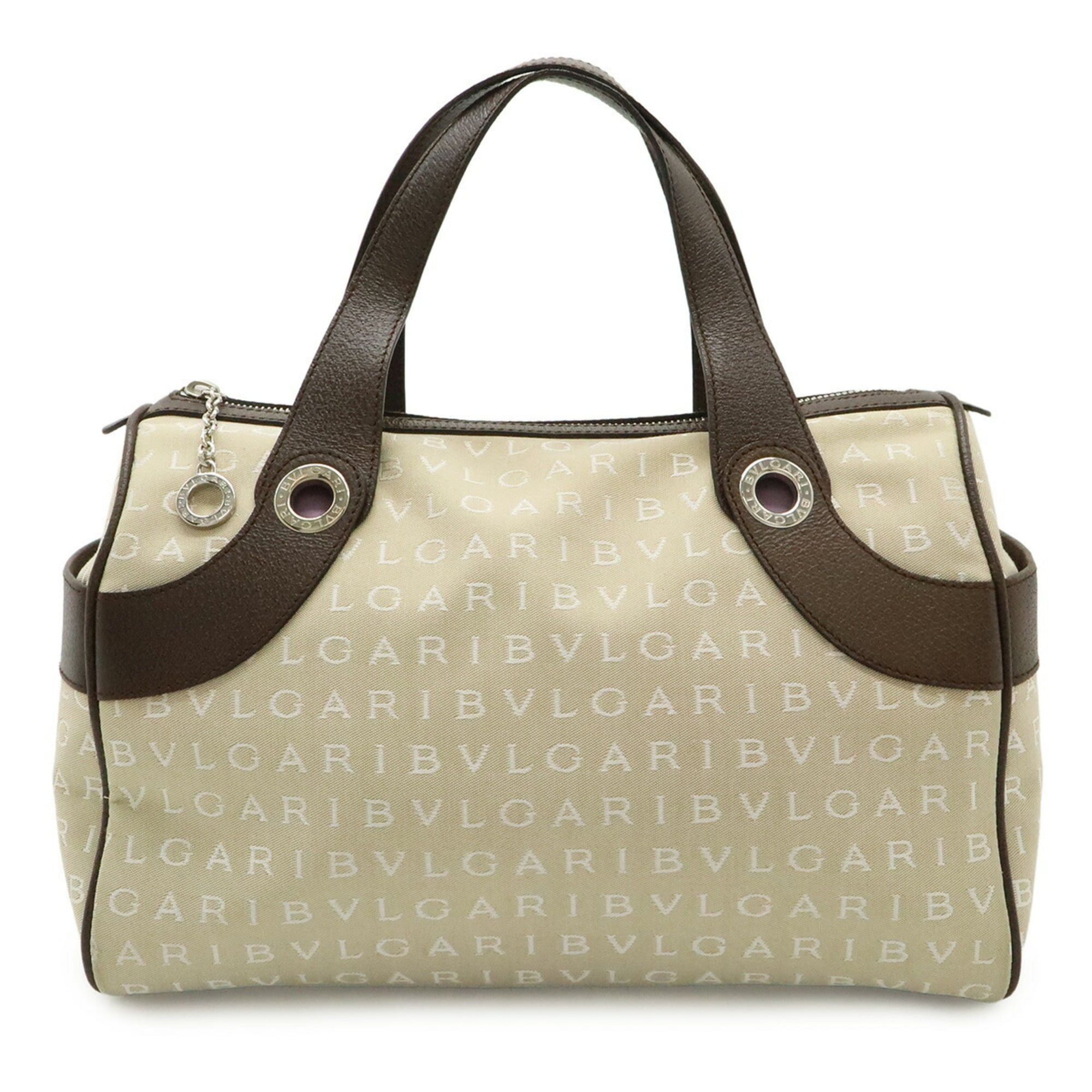 Bvlgari BVLGARI Bulgari Mania Tote Bag Handbag Canvas Leather Beige Brown Size ONE SIZE - 1 Thumbnail