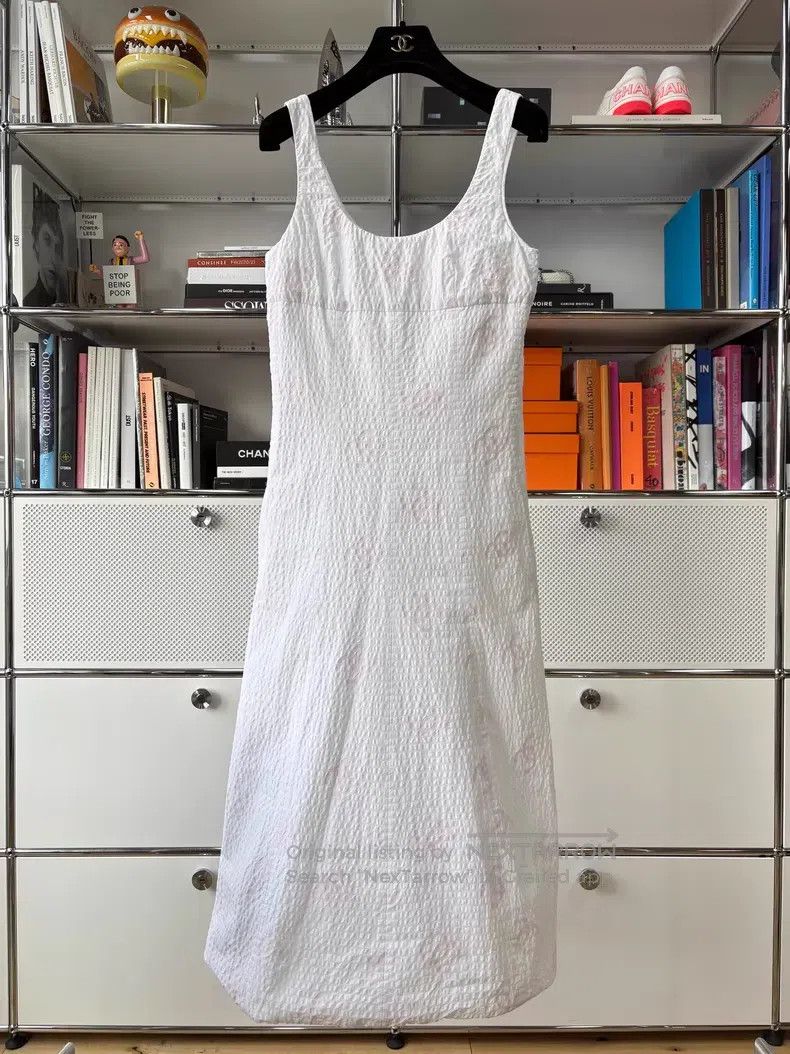 Chanel Chanel White and pink double C logo printed suspender dres Size XS / US 0-2 / IT 36-38 - 1 Thumbnail
