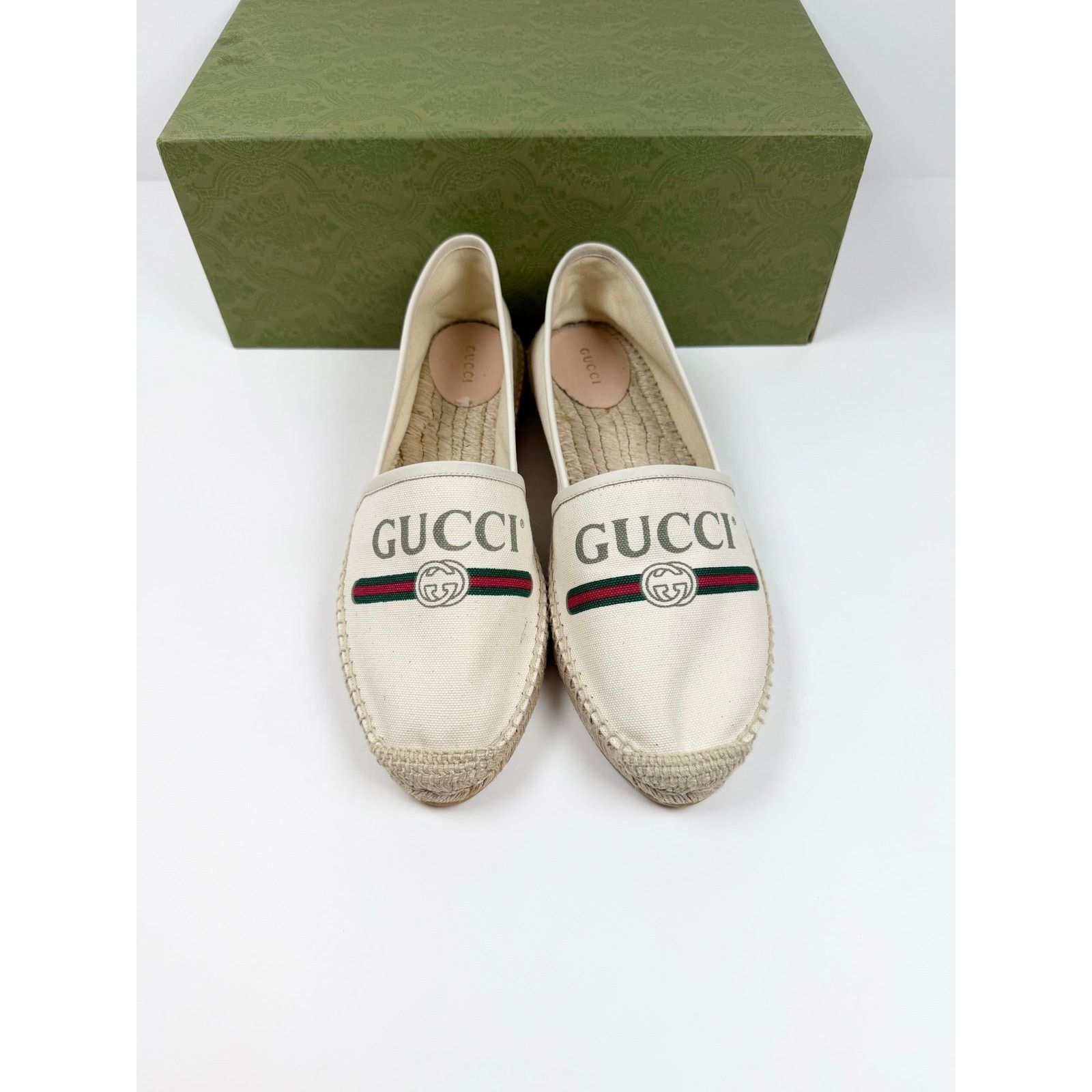 Gucci Size 42EU/9US - Gucci Canvas Logo Beige Espadrilles NEW Size US 9 / EU 42 - 3 Thumbnail