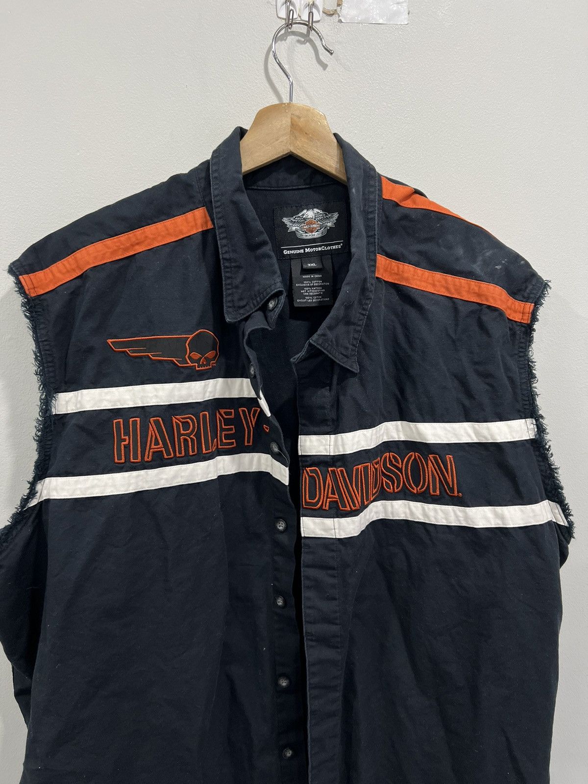 Harley Davidson Vintage Y2K Harley Davidson Sleeveless Shirt Button Up 3XL Size US XXL / EU 58 / 5 - 2 Thumbnail