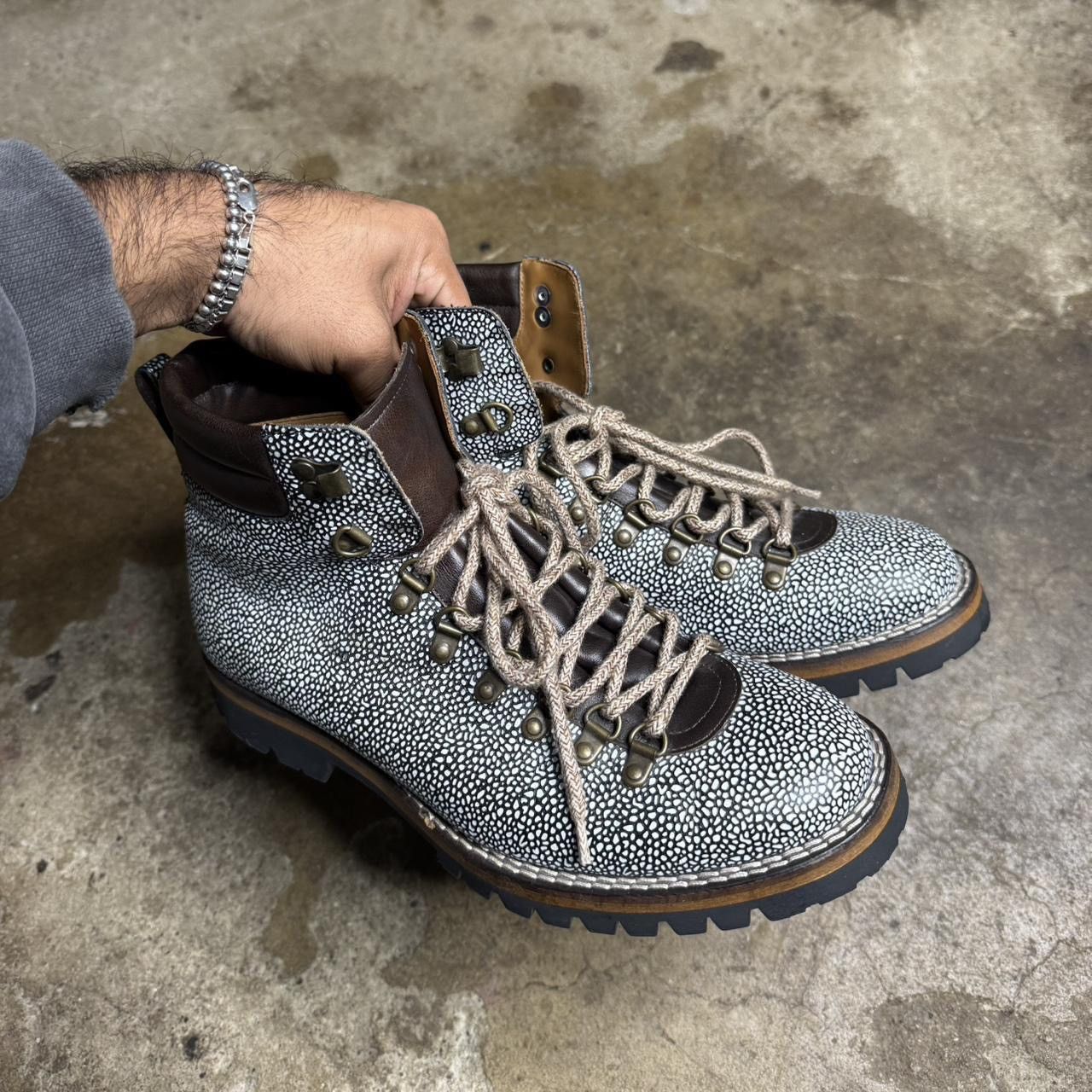 Designer Taft Stone Leather Hiking Boots Size US 9 / EU 42 - 4 Thumbnail