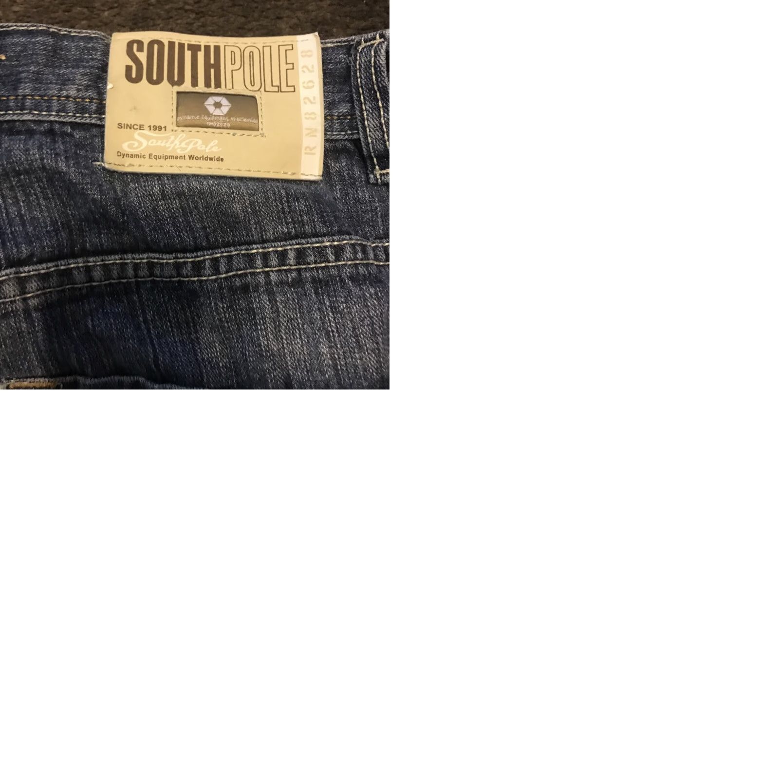 Southpole Southpole Jeans Baggy Wide-Leg Blue Mens RN82628 Size 34 Denim 5-Pocket Baggy Hip Hop Skater Vintage Regular Rise High 31 In Inseam Cotton Dark Wash Size US 34 / EU 50 - 10 Thumbnail