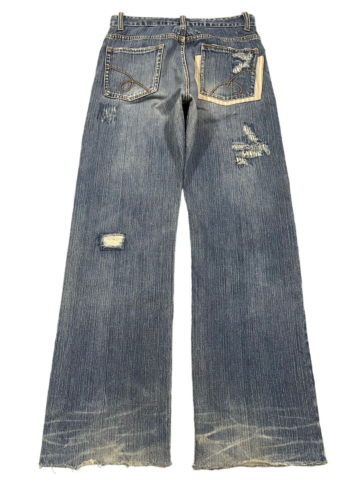 14th Addiction Vintage Japanese Brand Sashiko Distressed Baggy Jeans Size US 30 / EU 46 - 2 Thumbnail