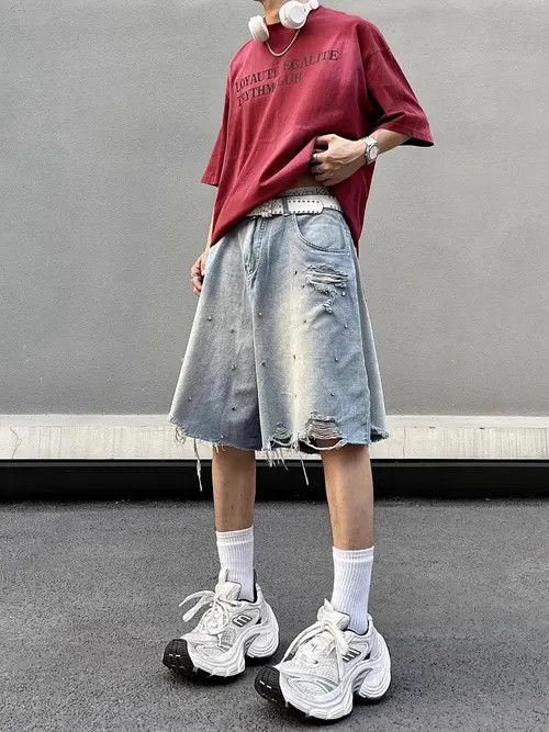 VIBE Distressed Blue Jorts, Ripped Shorts Size US 30 / EU 46 - 2 Thumbnail