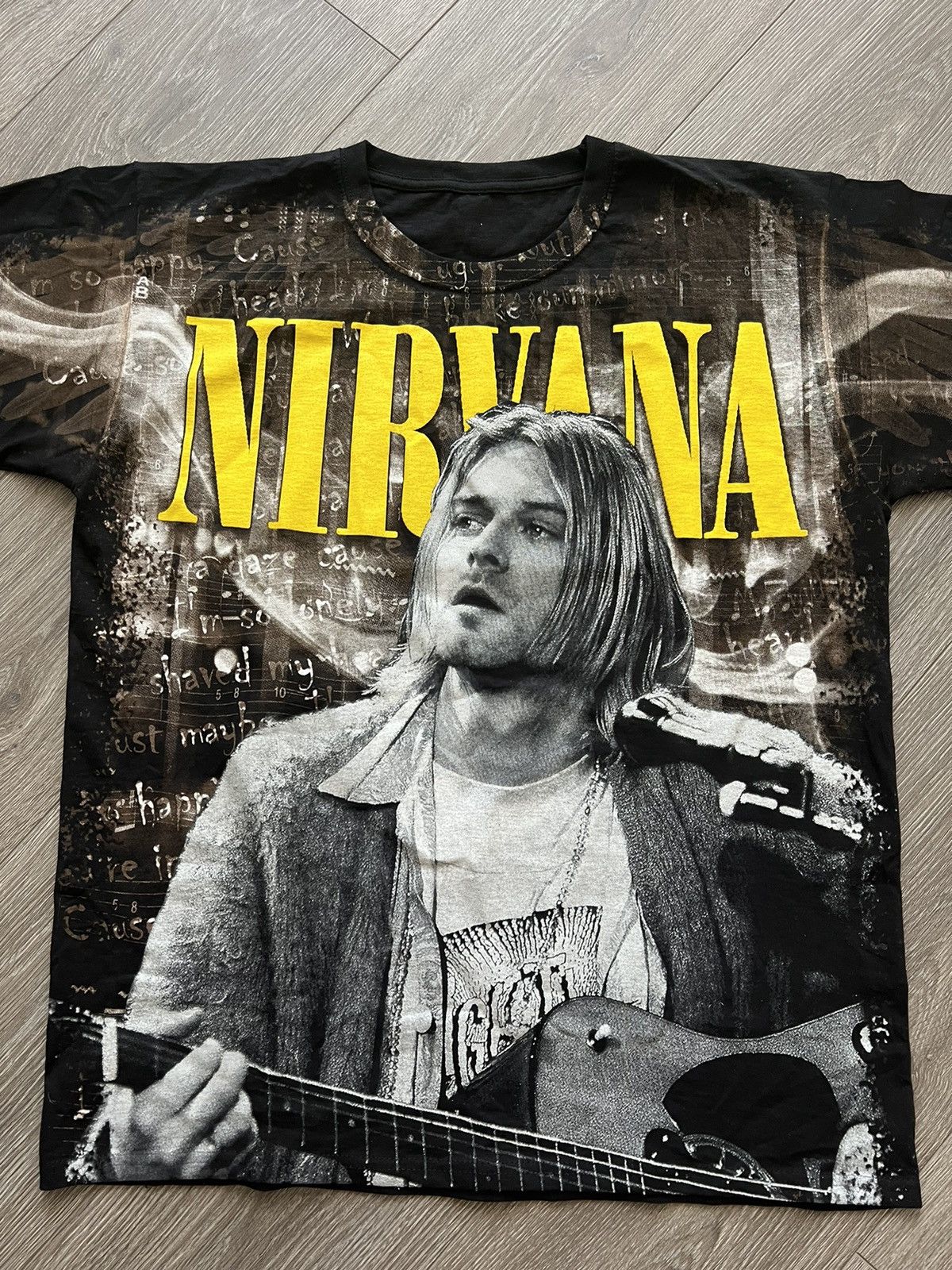 Band Tees × Nirvana 💥💥 Kurt Cobain Nirvana Band Tee Over Print Size US L / EU 52-54 / 3 - 9 Thumbnail