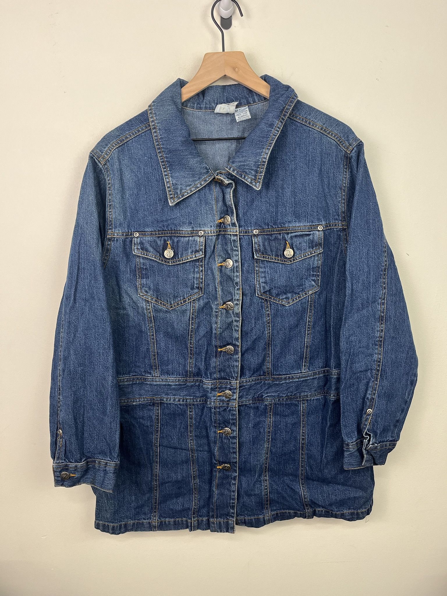 Vintage Vintage Roaman's Denim Jacket Womens Long Denim Coat Size L (20W) Size US L / EU 52-54 / 3 - 1 Thumbnail