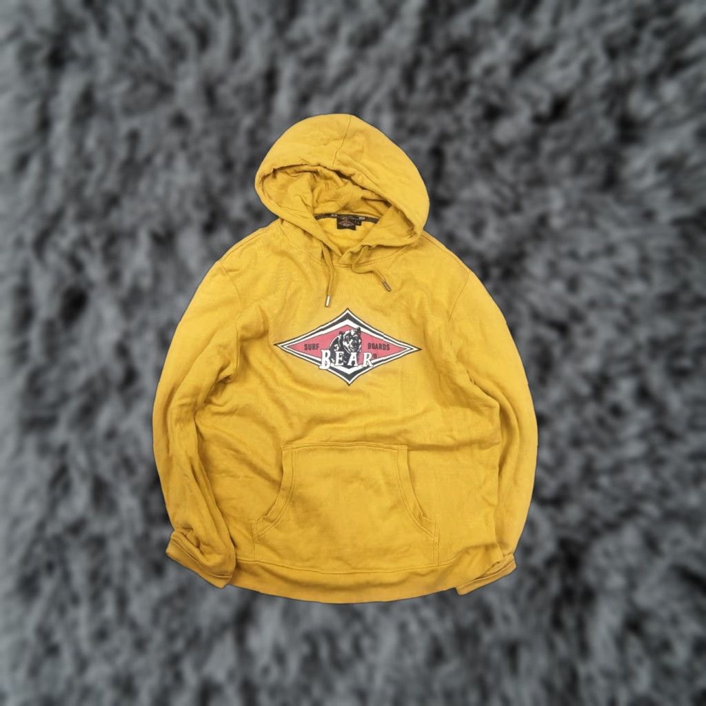 Logo 7 Bear Surfboards Big Logo Yellow Hoodie USA Vintage Style Size US L / EU 52-54 / 3 - 1 Thumbnail
