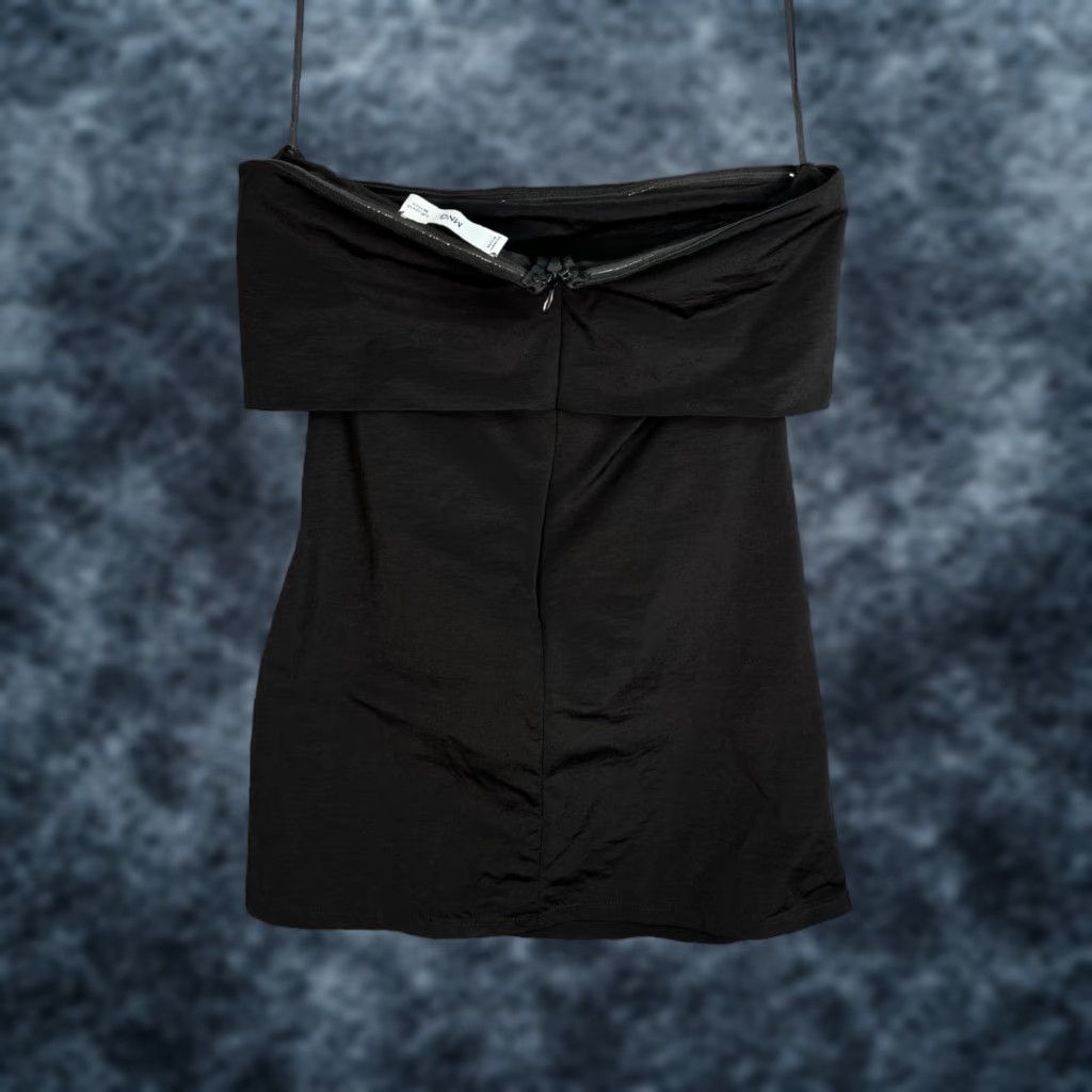 Mango Mango Womens XS Black Sleeveless Draped Mini Dress Size XS / US 0-2 / IT 36-38 - 1 Thumbnail