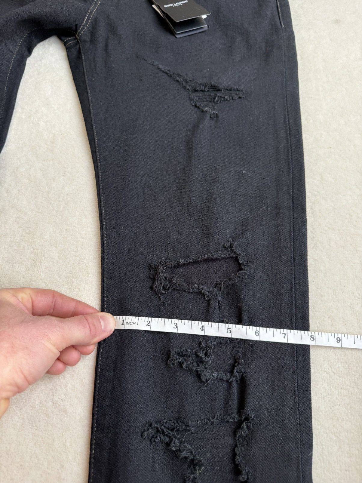 Saint Laurent Paris SS16 Saint Laurent surf sound crash trash black ripped jeans Size US 32 / EU 48 - 8 Thumbnail