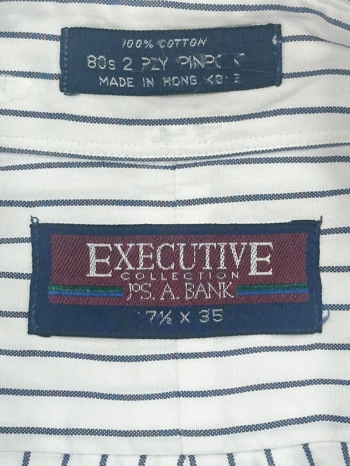 Jos. A. Bank Jos A Bank Executive 2-Ply Pinpont Button Up Mens XL 17.5/35 Size 44R - 7 Thumbnail