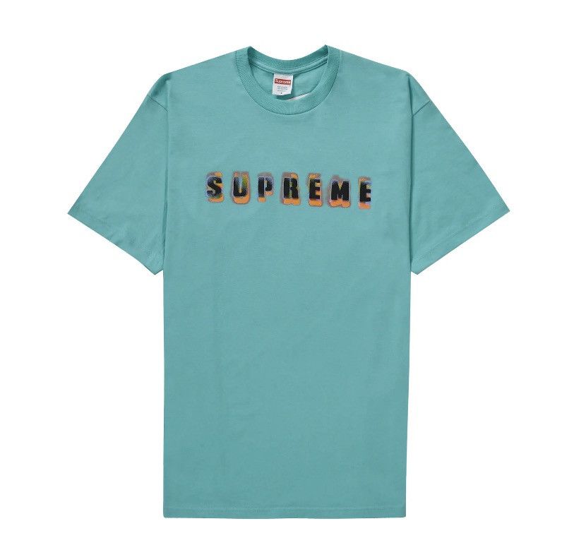 image of Supreme Stencil Tee Teal Size XL X-Large New York, Men's