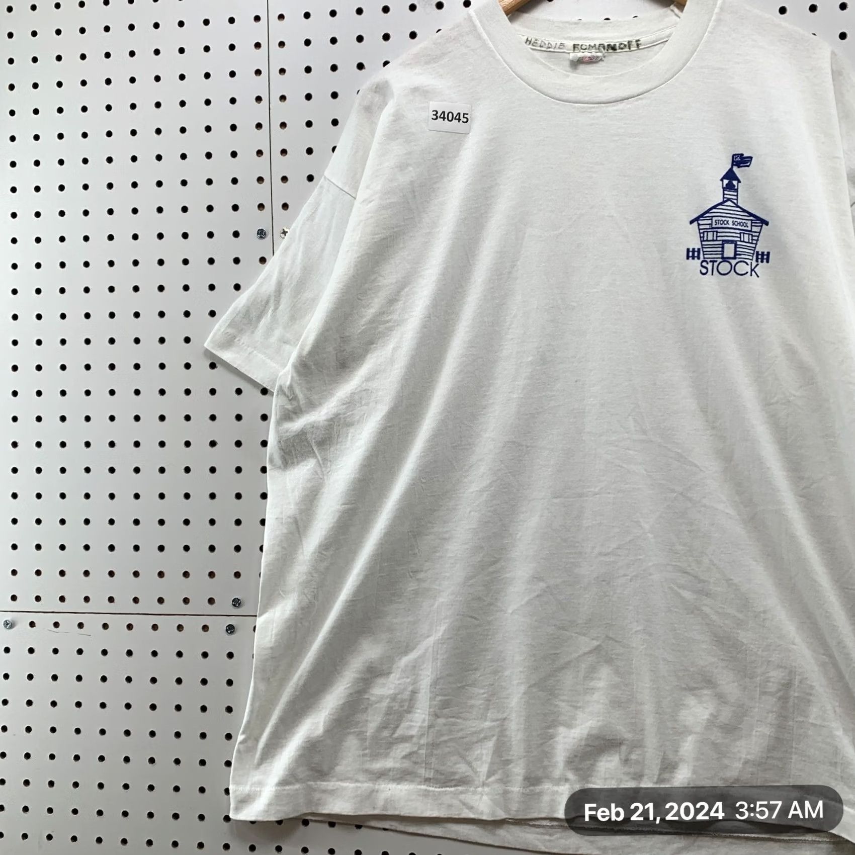 Fruit Of The Loom VINTAGE 90s Fruit of the Loom Shirt Mens 2XL White School Single Stitch Made USA Size US XXL / EU 58 / 5 - 3 Thumbnail