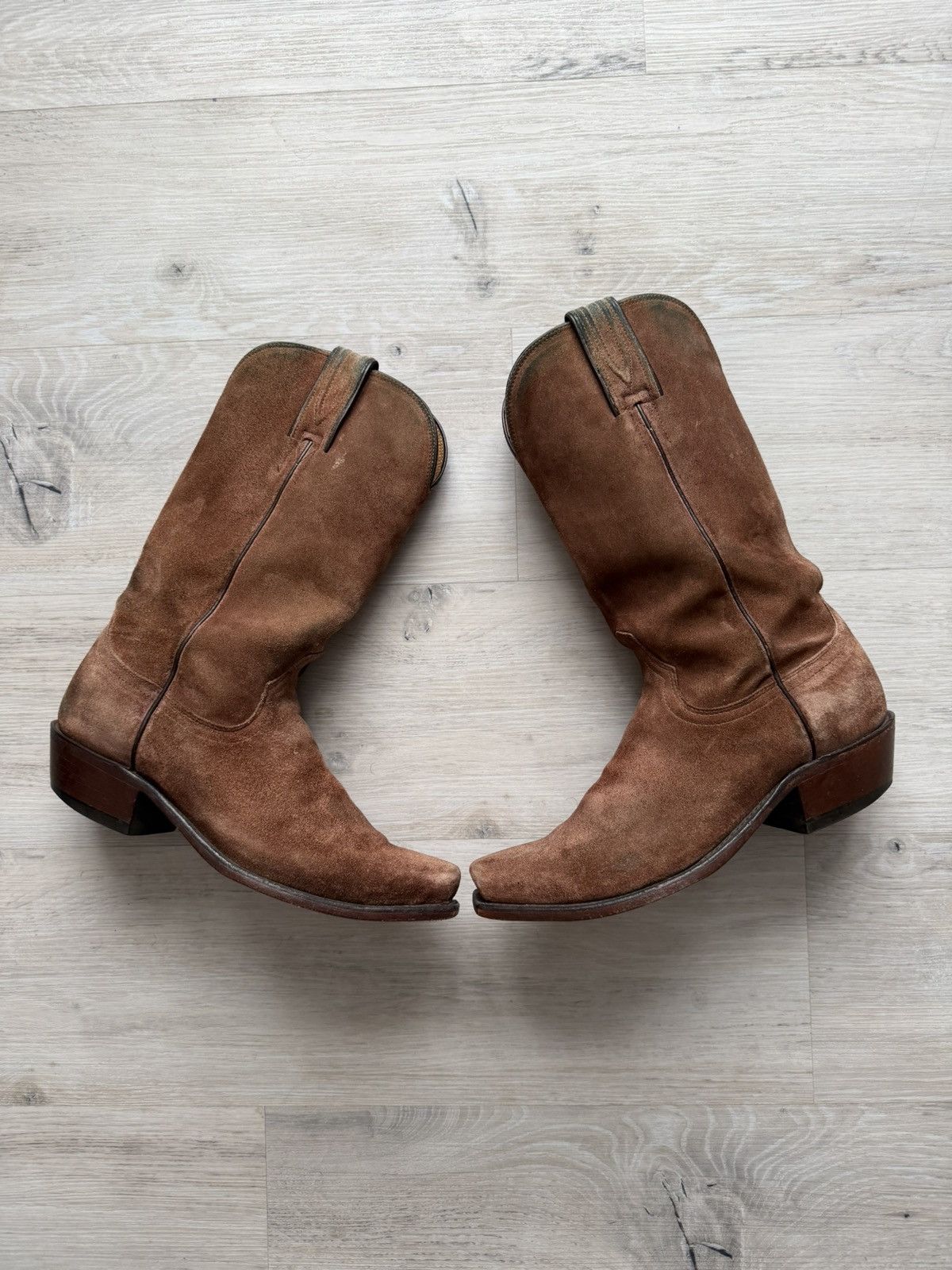 Lucchese Vintage Luchesse Brown Suede Cowboy Western Boots Size US 8 / EU 41 - 7 Thumbnail