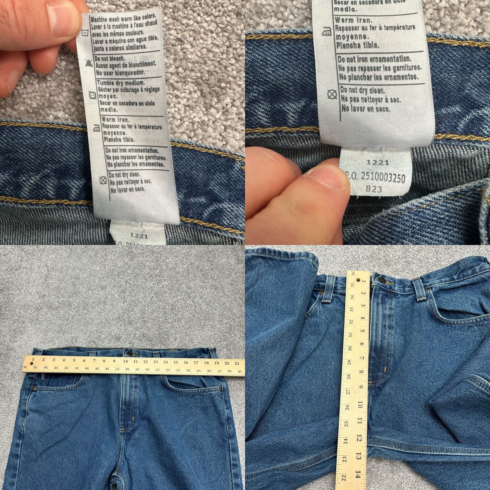 Carhartt Carhartt B23 Jeans Mens 38x32 Blue Dark Wash Straight Leg Denim Casual Size US 38 / EU 54 - 8 Thumbnail