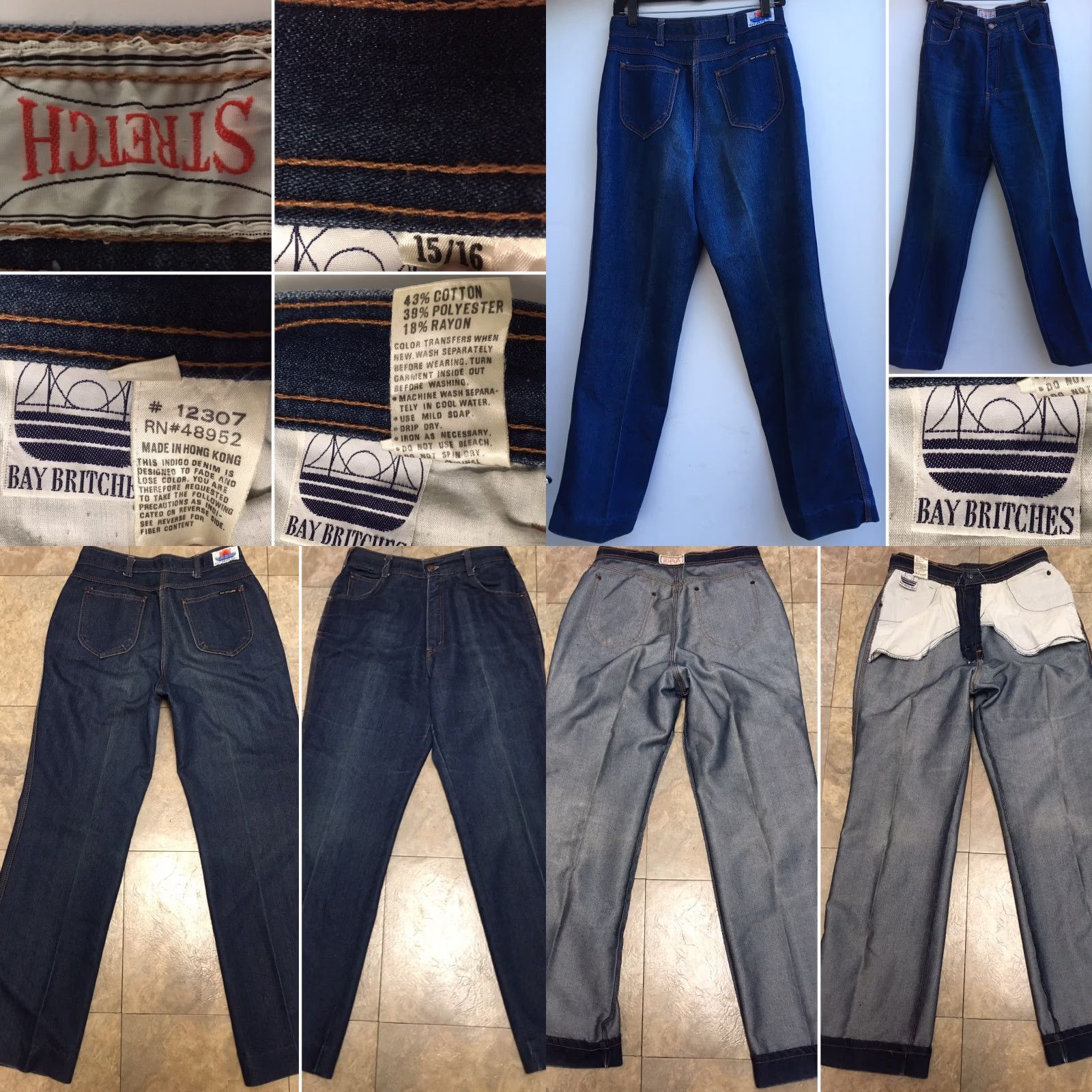 Vintage VINTAGE Bay Britches Jeans High Waist 15/16 30" Waist 1980s Denim Blue Womens / Mens Size 36" / US 14 / IT 50 - 8 Thumbnail