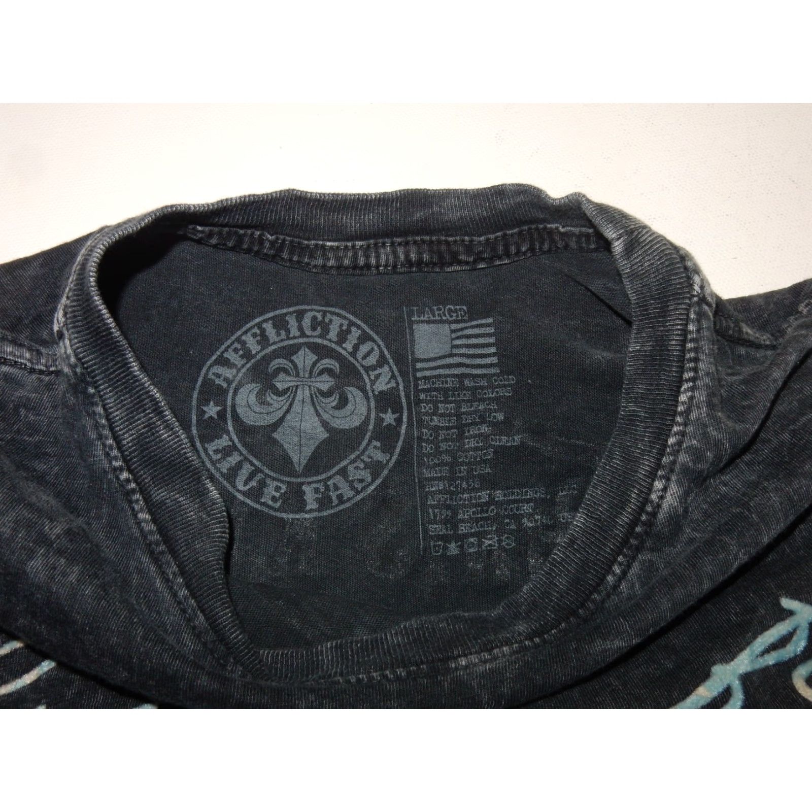 Affliction AFFLICTION Men's Graphic T-Shirt Size L Blue Chris Kyle Size US L / EU 52-54 / 3 - 3 Thumbnail