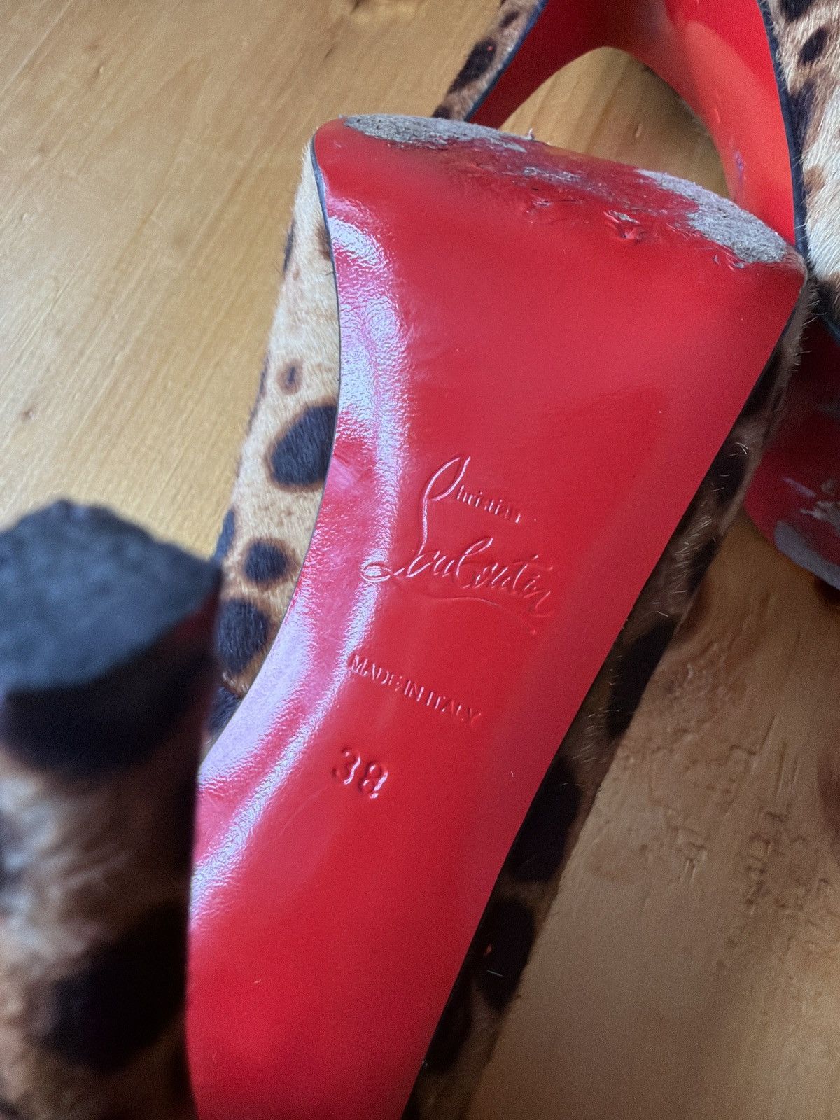 Christian Louboutin Christian Louboutin CHEETAH OPEN TOE PLATFORM PUMP Size US 8 / IT 38 - 5 Thumbnail