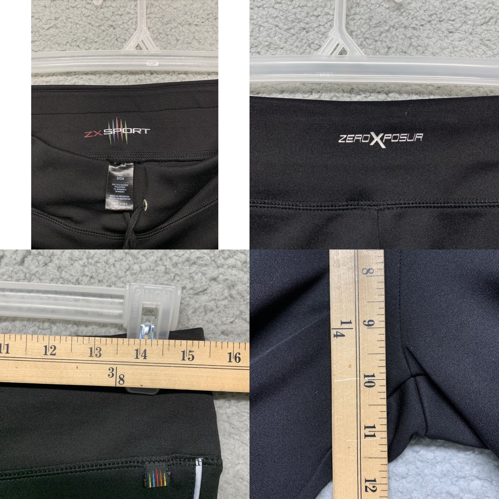 Vintage ZX Sport Women’s Capri Athletic Pants Sz S Black White Stripe Stretch Drawstring Size 28" / US 6 / IT 42 - 8 Thumbnail