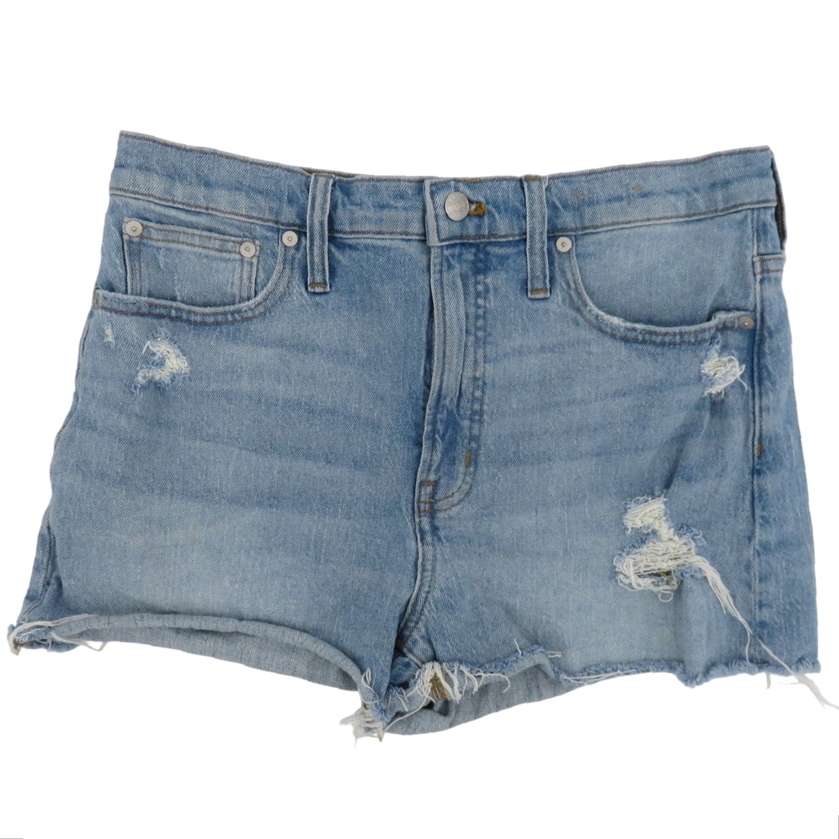 Madewell VINTAGE Madewell The Perfect Jean Short Women 30 Denim Blue 5-Pocket Pockets Distressed Raw Hem Casual Summer Spring Size 30" / US 8 / IT 44 - 2 Thumbnail