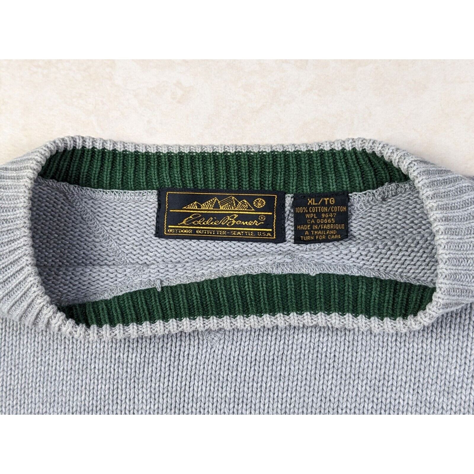 Eddie Bauer Vtg Eddie Bauer Sweater Men XL Gray Crew Neck Heavy Cotton Size US XL / EU 56 / 4 - 8 Thumbnail