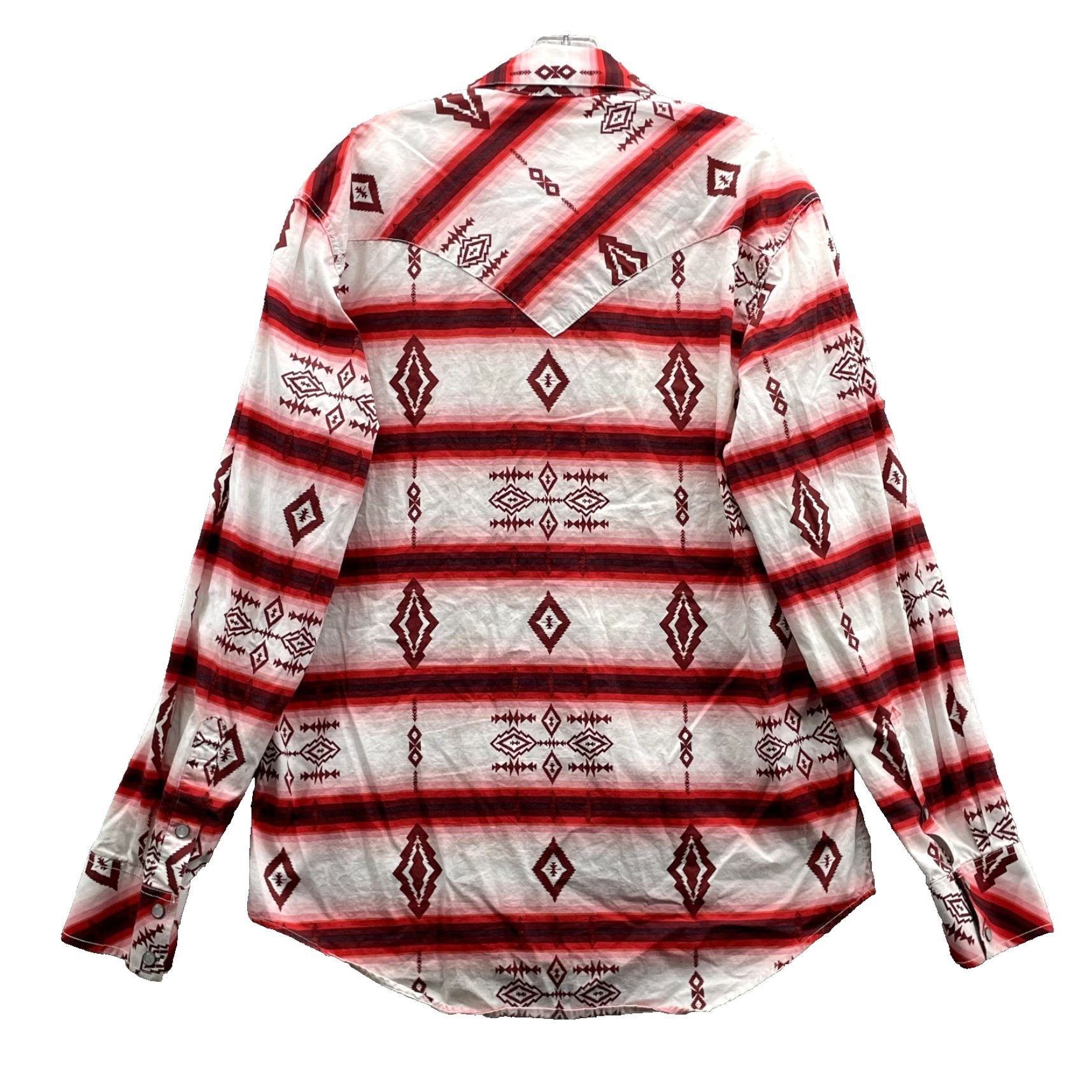 Vintage Rock & Roll Cowboy Pearl Snap Shirt Men's Large Southwestern Rodeo Geometric Southwest 90s Western Cowboy Button-Up Shirt Mens Large Red Size US L / EU 52-54 / 3 - 2 Thumbnail