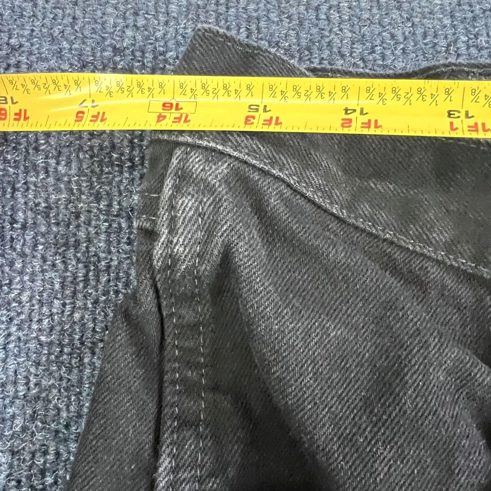 Denime Rustler Jeans Men 35x32 Black Denim Straight Cowboy Cut Charcoal Wash Workwear Jeans Size US 34 / EU 50 - 4 Thumbnail