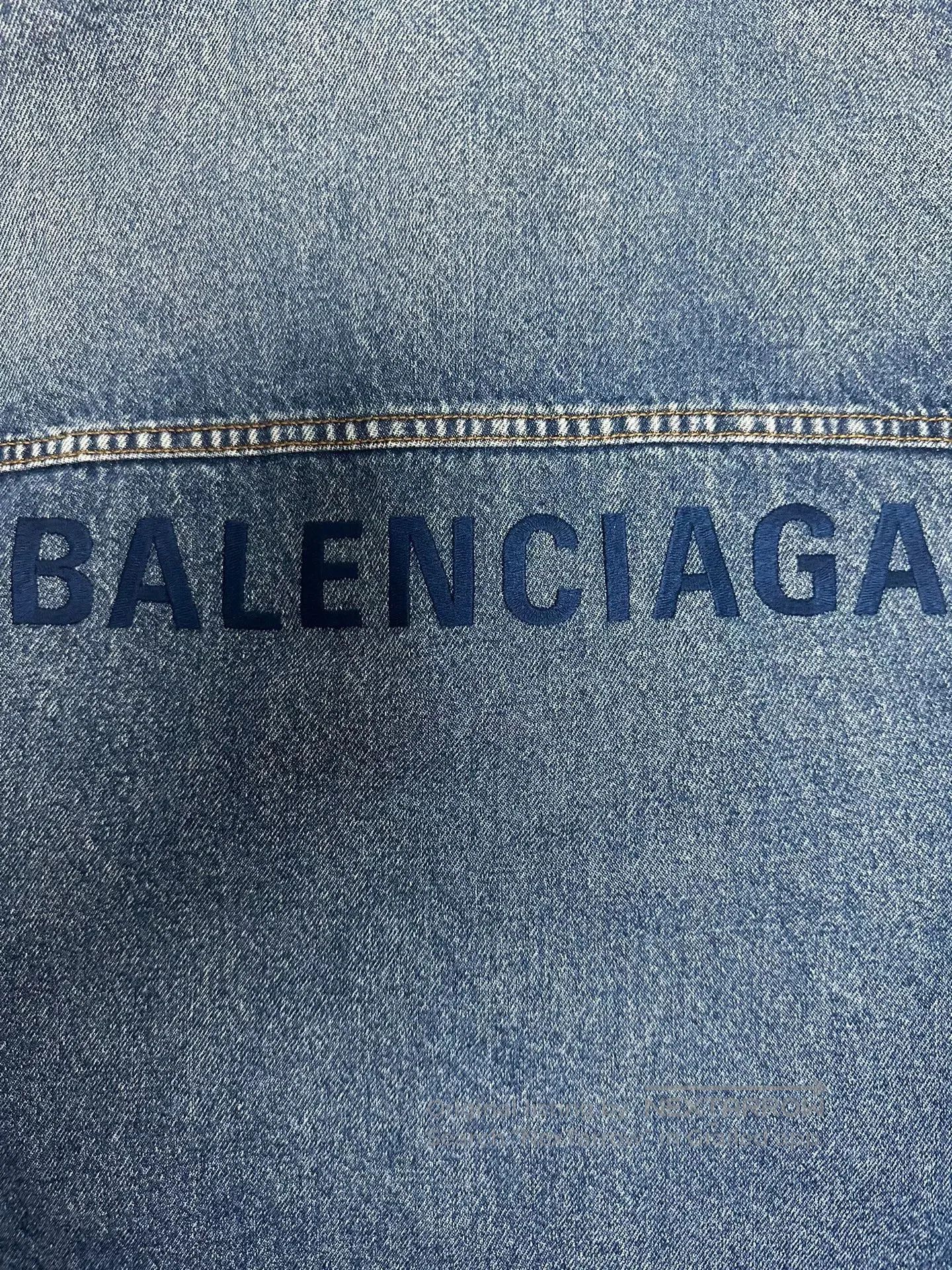 Balenciaga Balenciaga Distressed Embroidered Logo Denim Jacket. Size XXS / US 00 / IT 34 - 4 Thumbnail