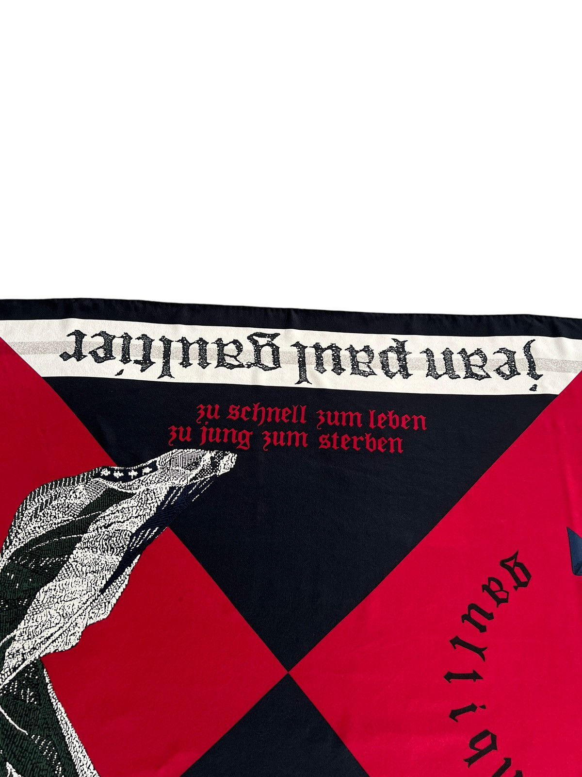 Jean Paul Gaultier Vintage JPG ‘Too Fast To Live, Too Young To Die” Silk Scarf Size ONE SIZE - 7 Thumbnail