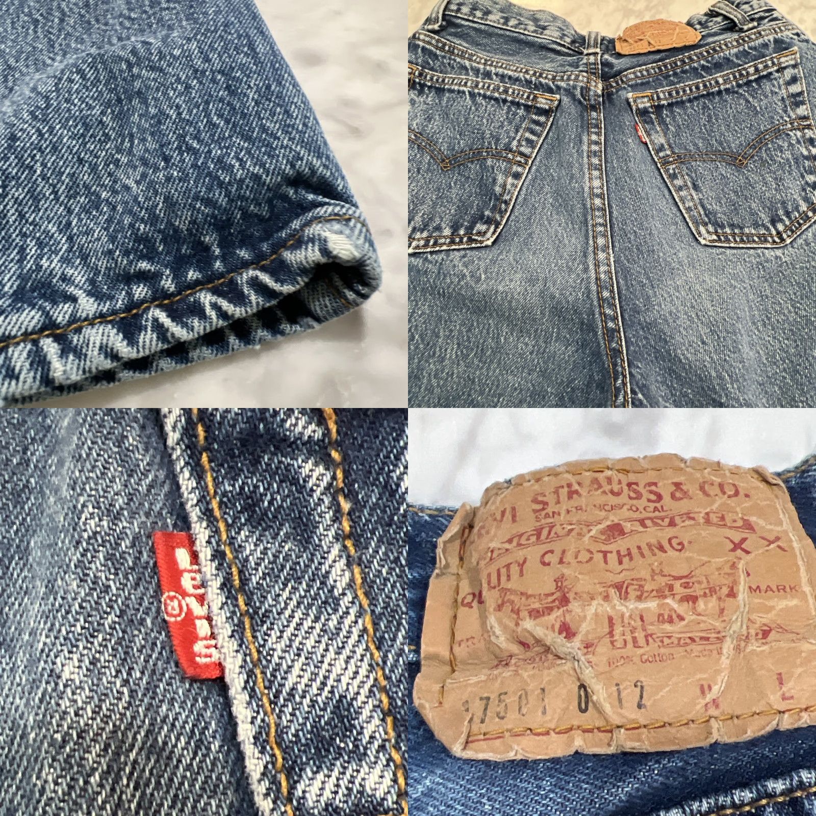 Levi's VINTAGE Levi’s 17501-0112 Women’s 11 W28xL29 Button Fly Nice Fade Made USA Denim Pants 1980s Blue Rockabilly Womens Size ONE SIZE - 8 Thumbnail