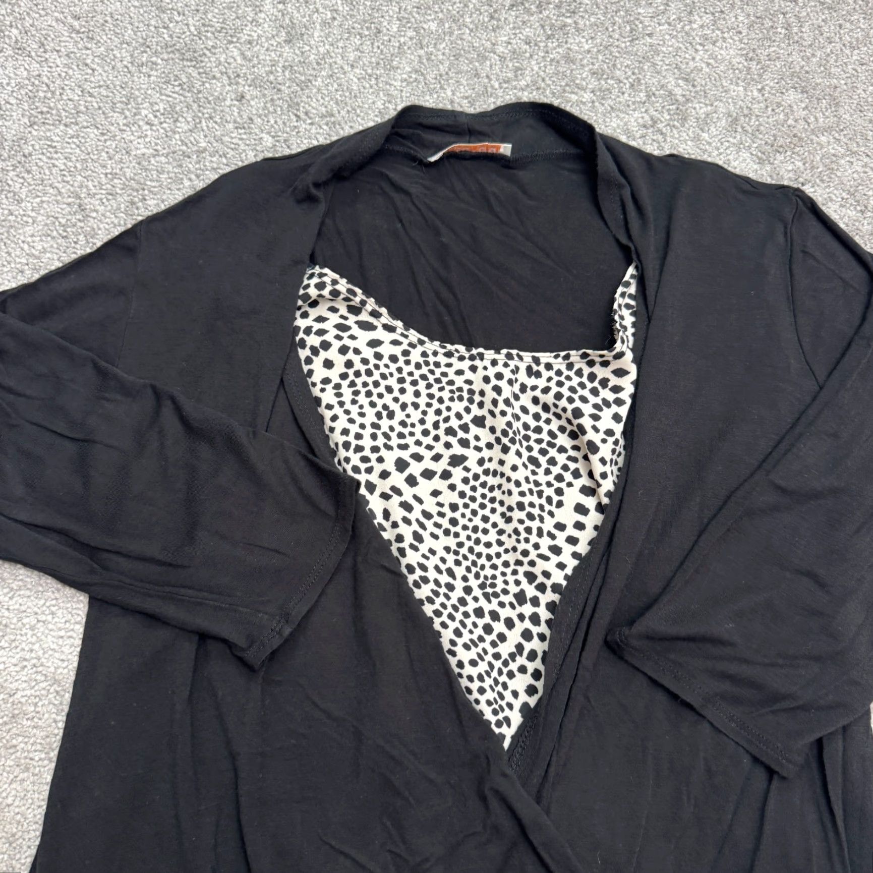 Vintage Claudia Richard Wrap Blouse Womens Medium Black Animal Print Top W/ Inner Lining Size M / US 6-8 / IT 42-44 - 4 Thumbnail