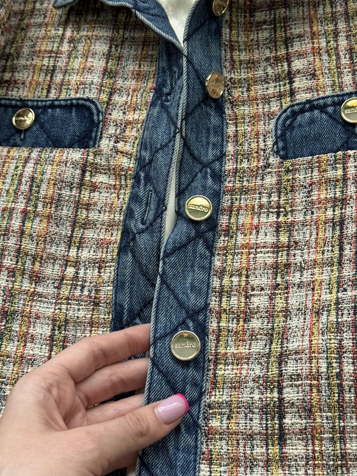 Designer × Sandro Sandro oldmoney style tweed jacket Size XS / US 0-2 / IT 36-38 - 4 Thumbnail
