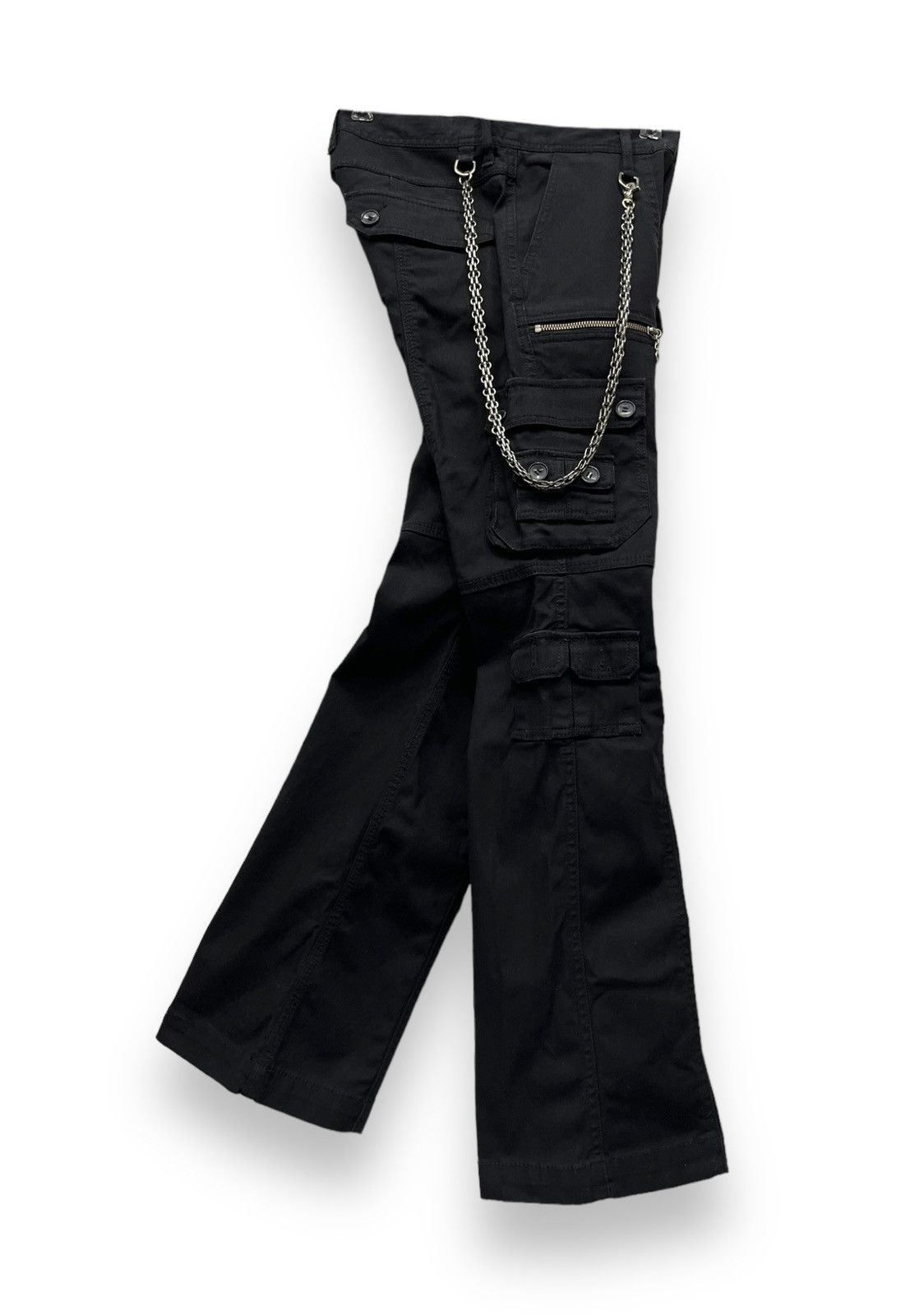 HIDEAWAYS FYE🔥NICOLE HIDEAWAYS Multipocket Bondage Punk Flare Stretch Size US 31 - 3 Thumbnail