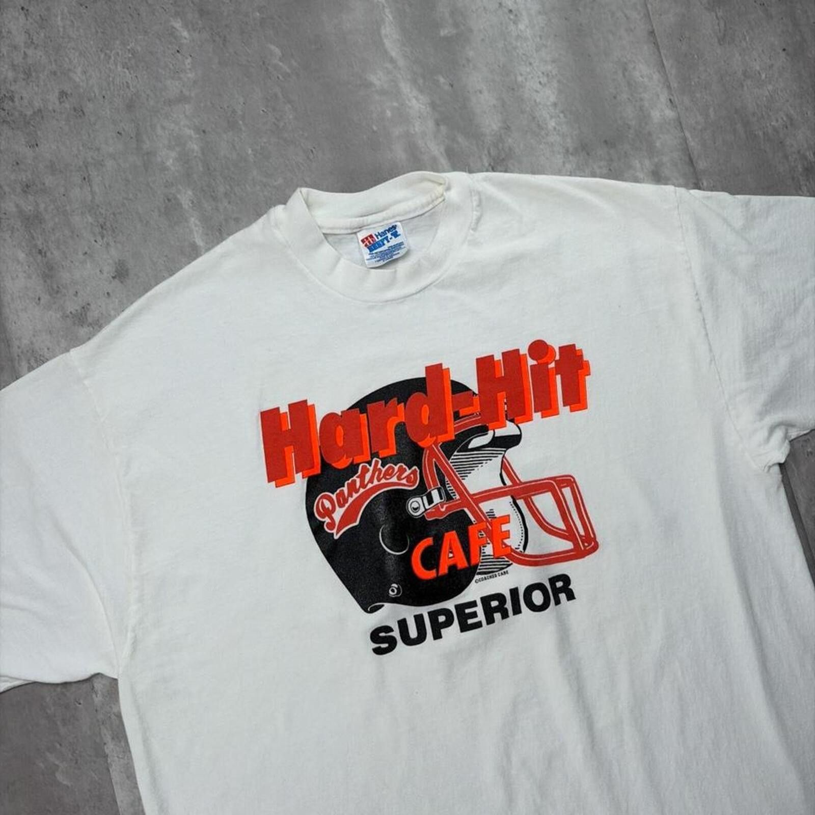 Hanes Vintage White Hard Rock Cafe NFL Panthers Football T-Shirt Size US XL / EU 56 / 4 - 4 Thumbnail