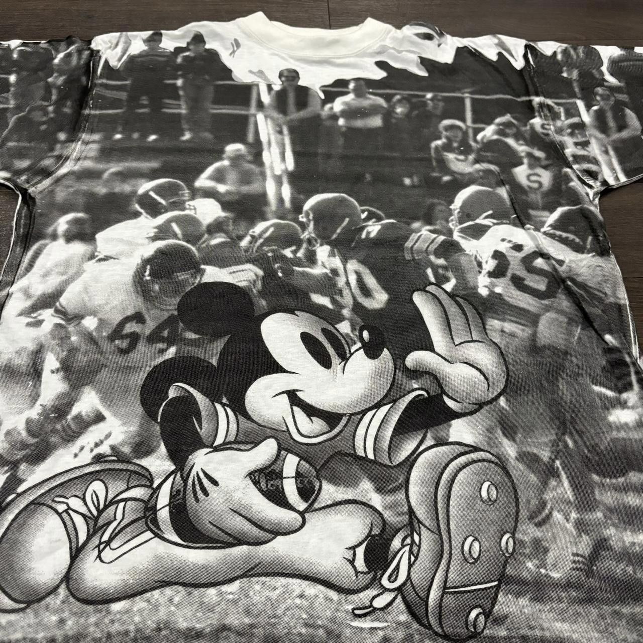 Disney vintage Mickey Mouse football all over print t shirt 90s XL Size US XL / EU 56 / 4 - 2 Thumbnail