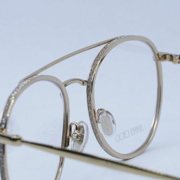 Jimmy Choo Jimmy Choo JC230 0J5G 00 Eyeglasses Gold 51mm Round Frame Size ONE SIZE - 6 Thumbnail