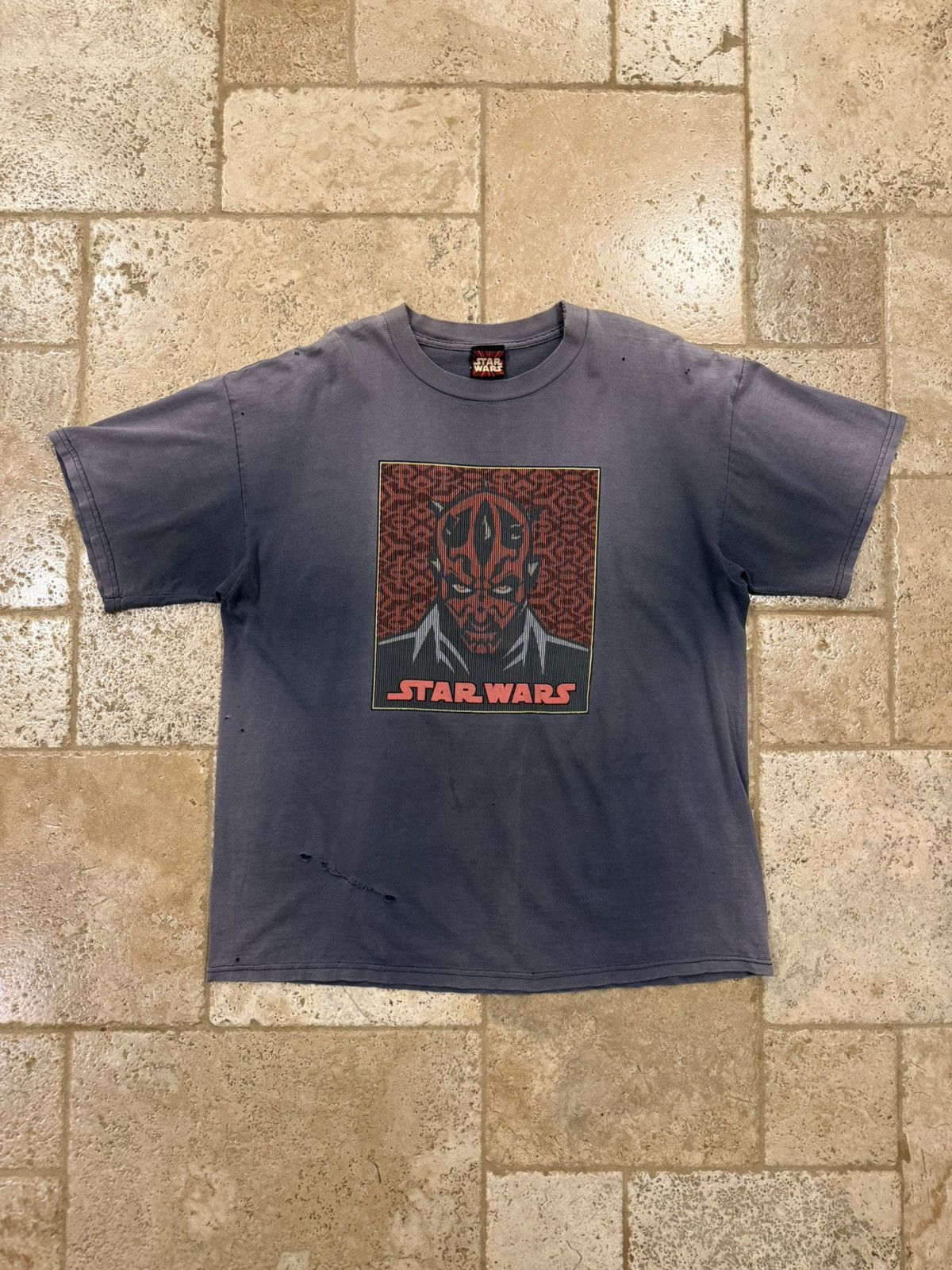 Vintage Vintage 1999 Darth Maul Portrait Star Wars Sun Faded T-Shirt Size US XL / EU 56 / 4 - 4 Thumbnail