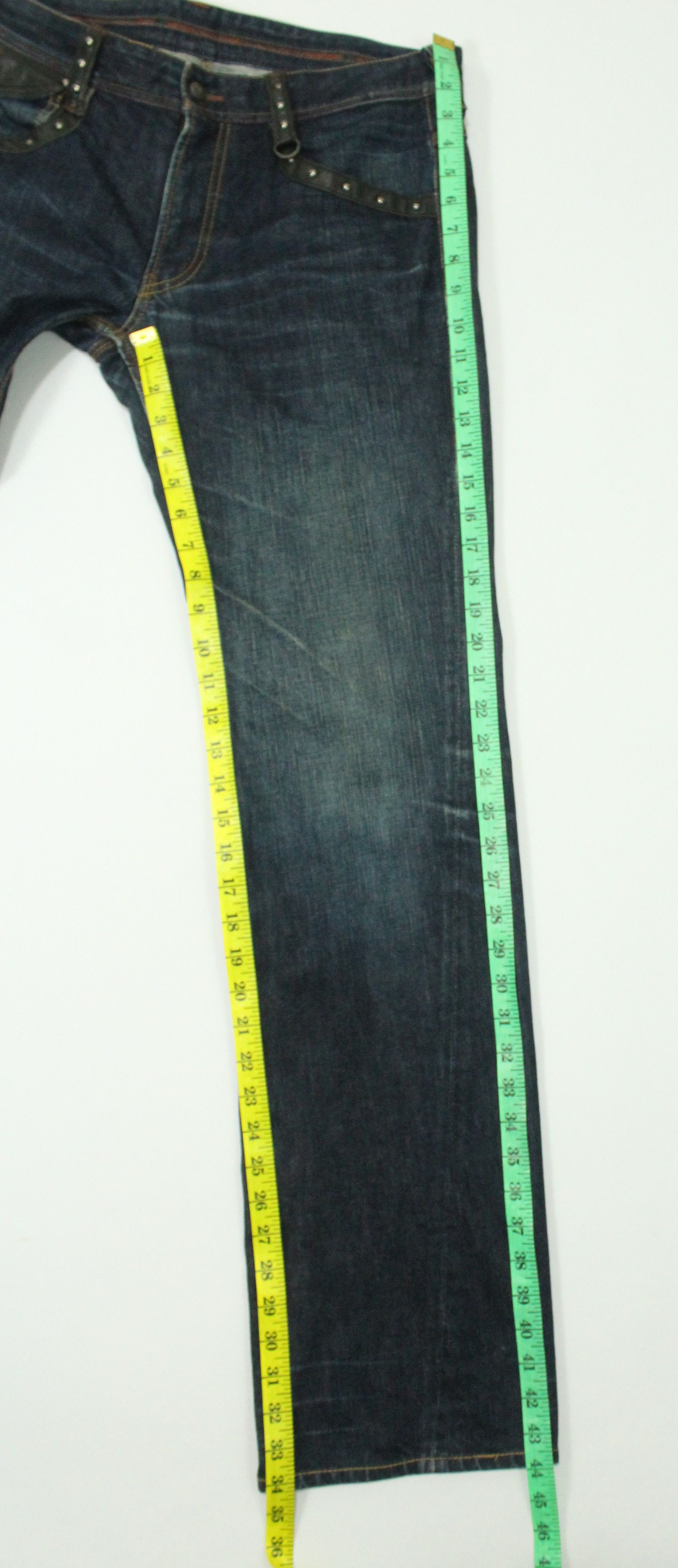 Japanese Brand Leather Pocket Laced Spiral Cut NICOLE CLUB FOR MEN Denim Size US 34 / EU 50 - 24 Thumbnail