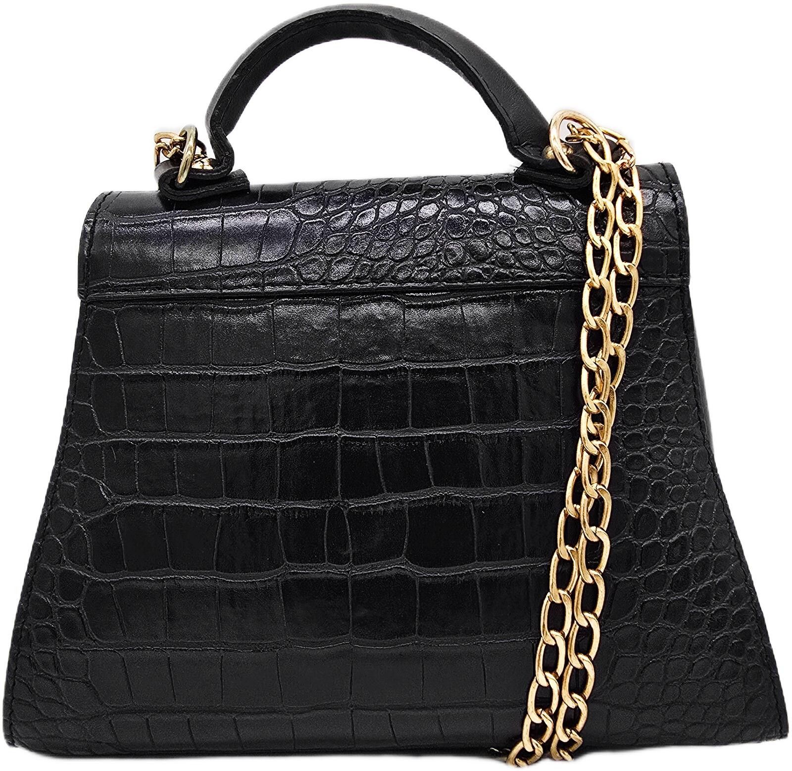 Genetic Manipulation Shinichiro Kuriya Elegant Black Crocodile Pattern Leather Handbag with Strap Size ONE SIZE - 7 Thumbnail