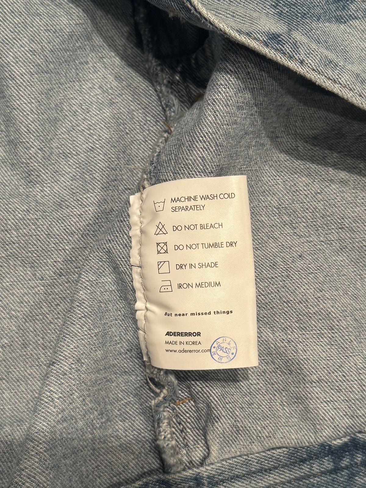 Ader Error × Japanese Brand Ader Error - Check-Patterned Denim Biker Jacket Size US L / EU 52-54 / 3 - 4 Thumbnail