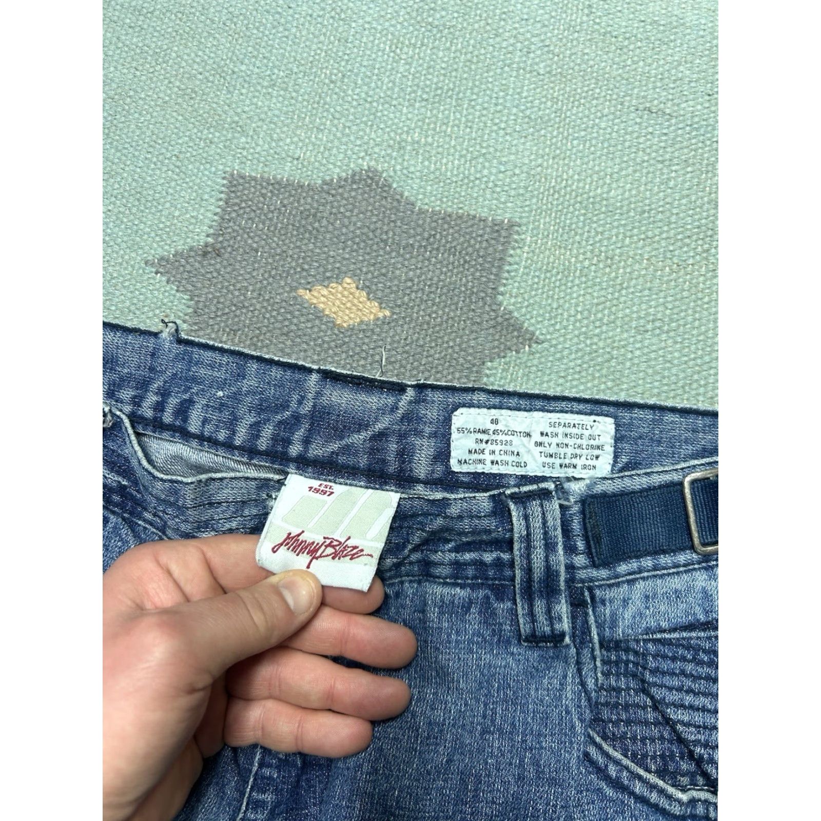 Thrasher **Vintage Y2K Blaze Jeans 38 Regular Fit Blue Distressed Wide Leg** User: Vintage Y2K Blaze Jeans 38 Regular Fit Blue Distressed Wide Leg Size US 38 / EU 54 - 6 Thumbnail