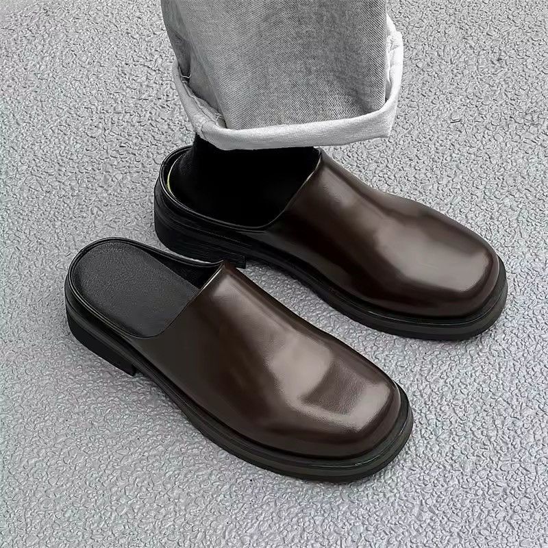 Genuine Leather Real Leather Casual Brown Outdoor Square Slippers Boots Size US 11 / EU 44 - 1 Thumbnail