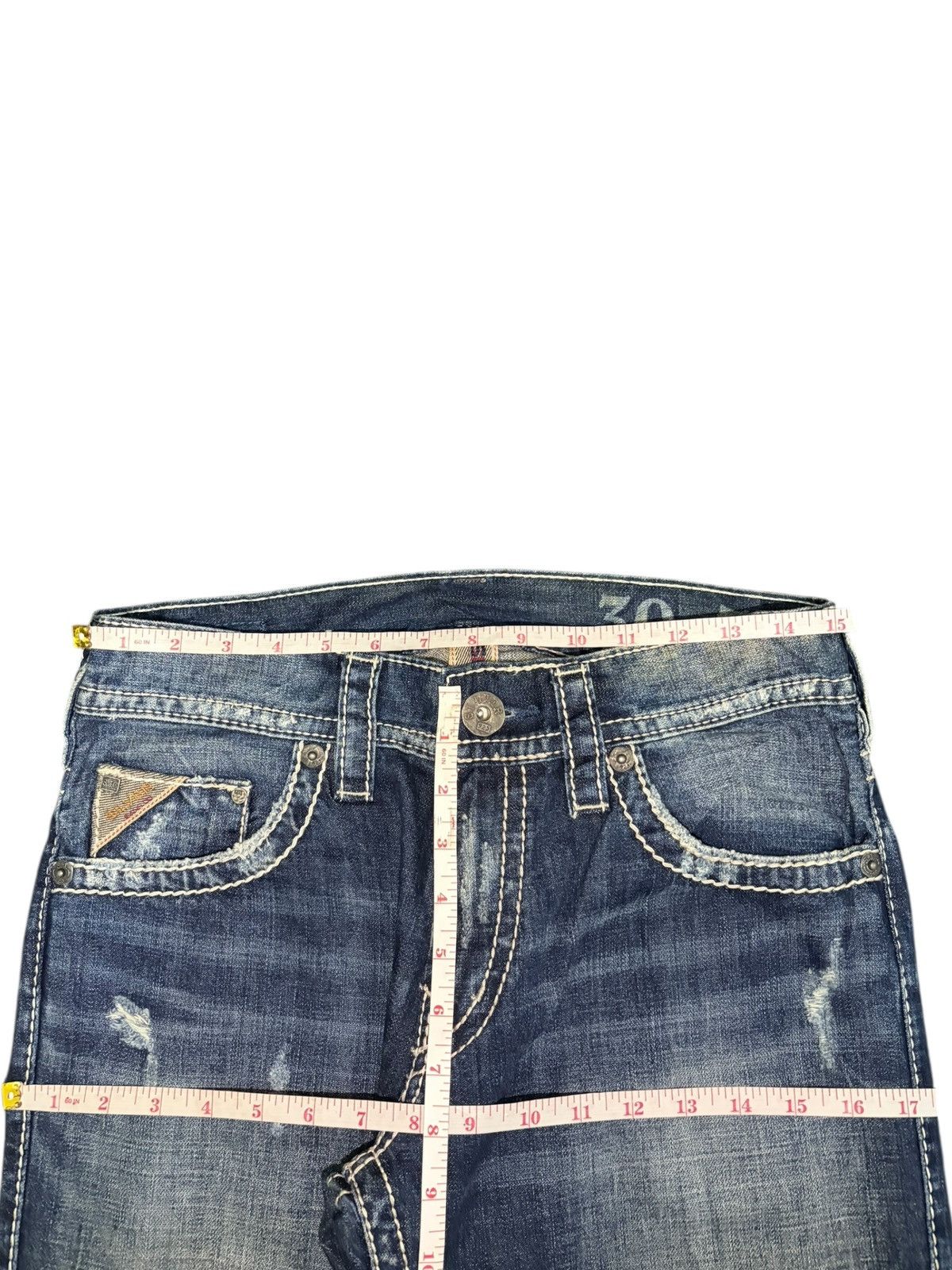 Replay Vintage Japanese Brand Faded Wash Distress Flare Jeans Size US 30 / EU 46 - 6 Thumbnail