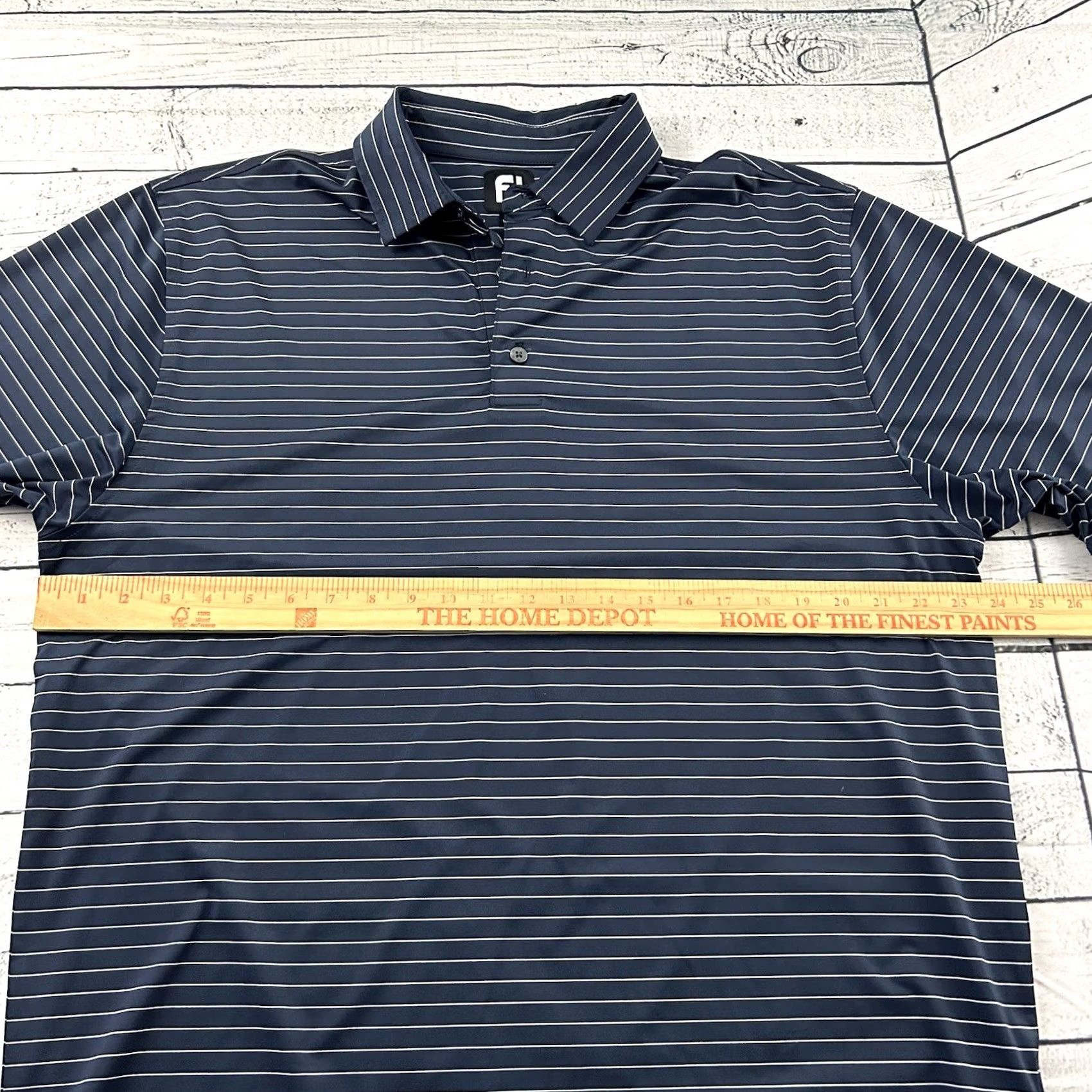 Footjoy FootJoy Striped Short Sleeve Polo Shirt Men's Large Blue Haliburton Size US L / EU 52-54 / 3 - 5 Thumbnail