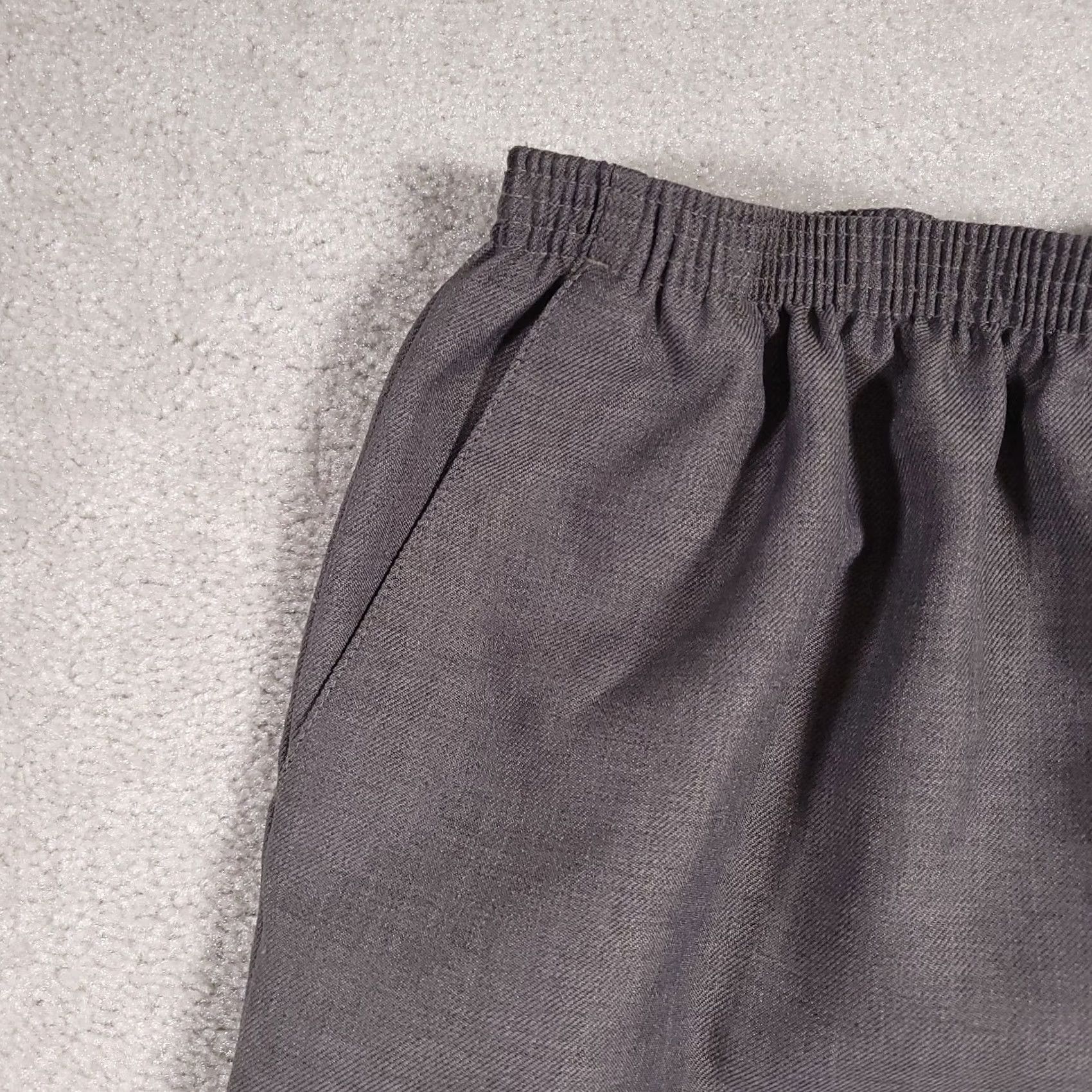 Vintage Alfred Dunner Pants Womens 14 Gray Elastic Waist Pockets 26x27.5 Knit Formal Dress Pants 80s 90s Men? Size 36" / US 14 / IT 50 - 4 Thumbnail